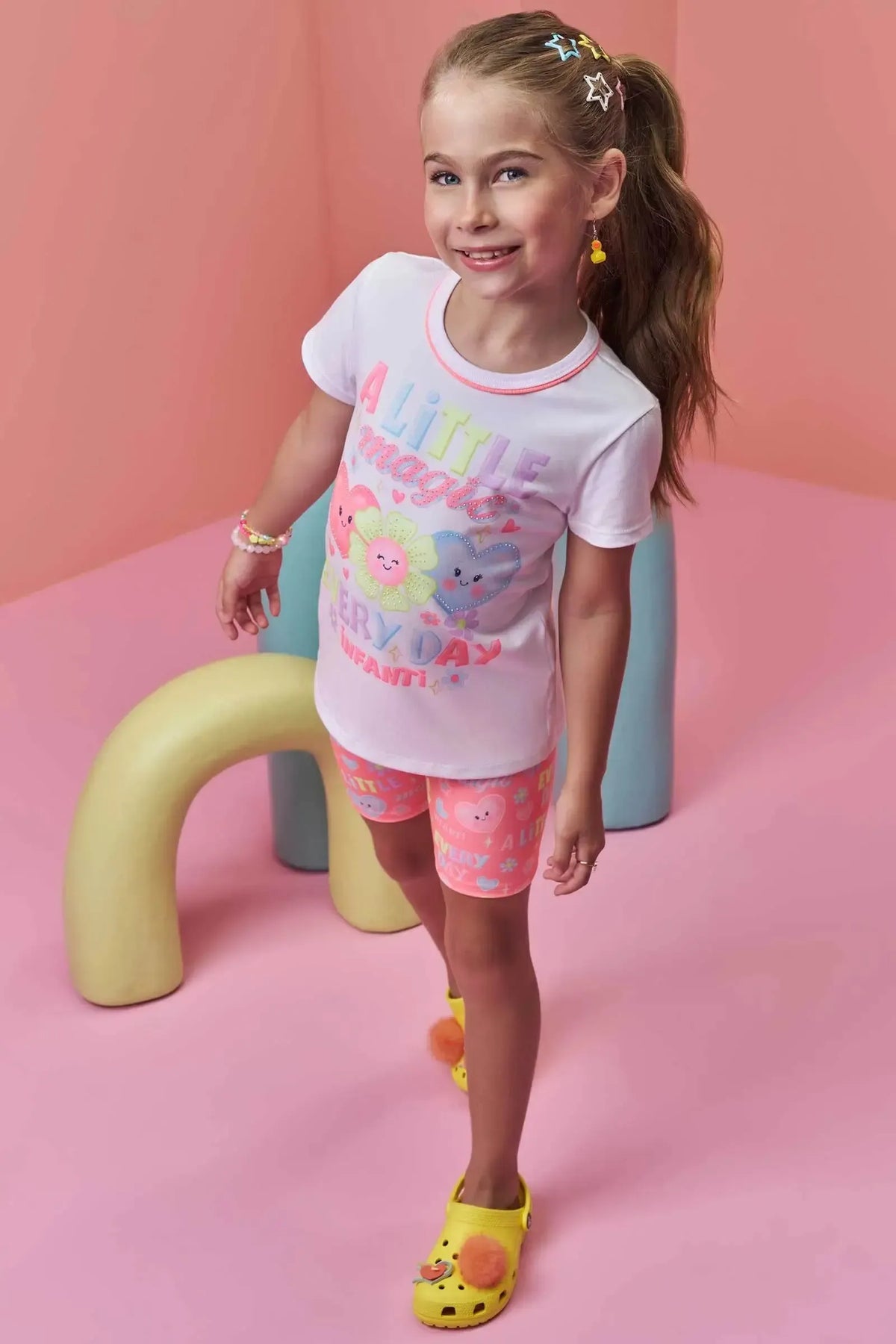 Bermuda Biker em Malha Power 98473 Infanti Infantil Menina