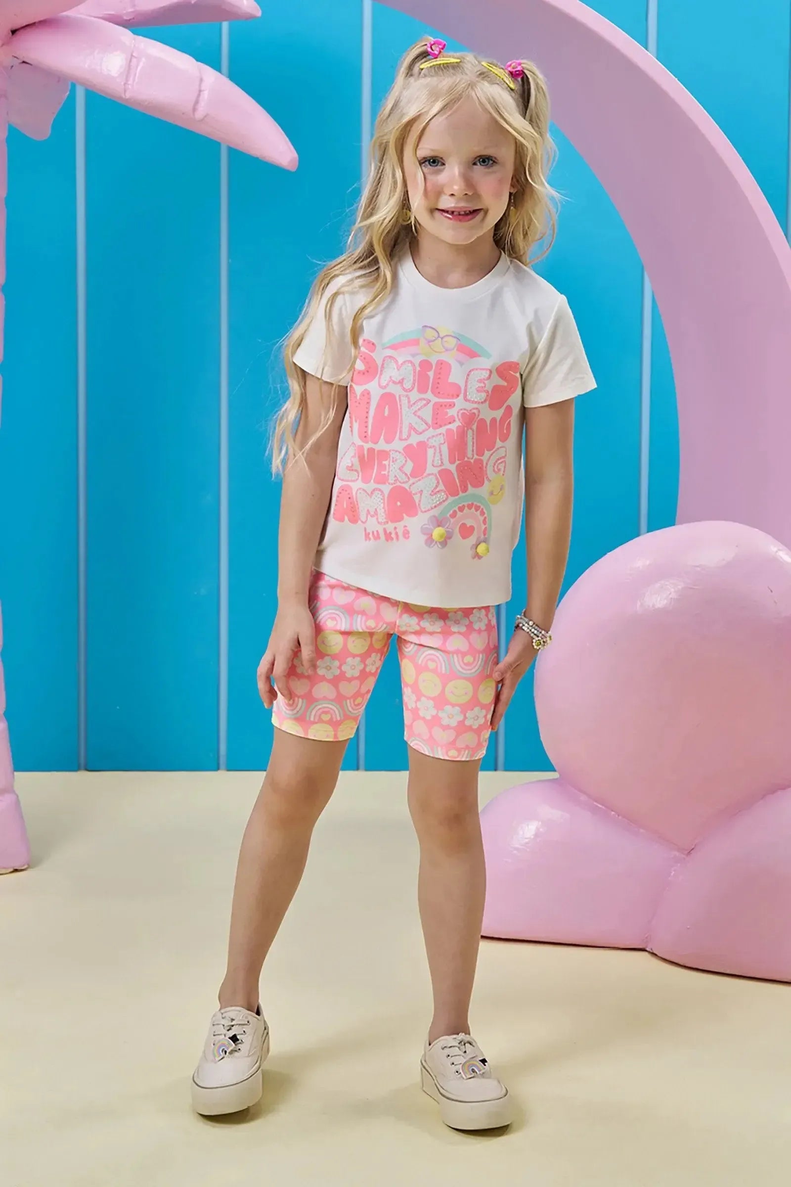 Bermuda Biker em Molecotton 95595 Kukiê Infantil Menina
