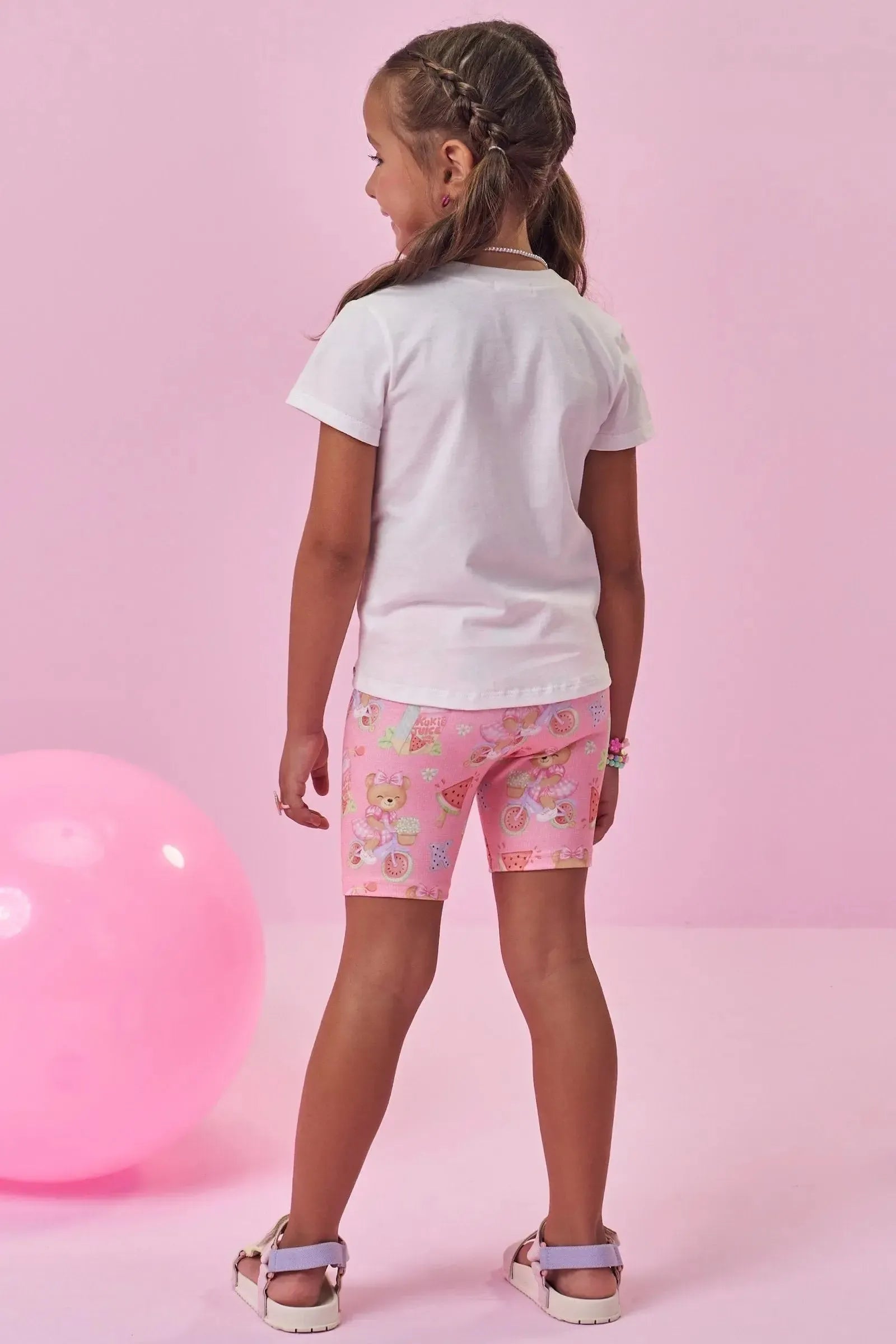 Bermuda Biker em Molecotton 98044 Kukiê Infantil Menina