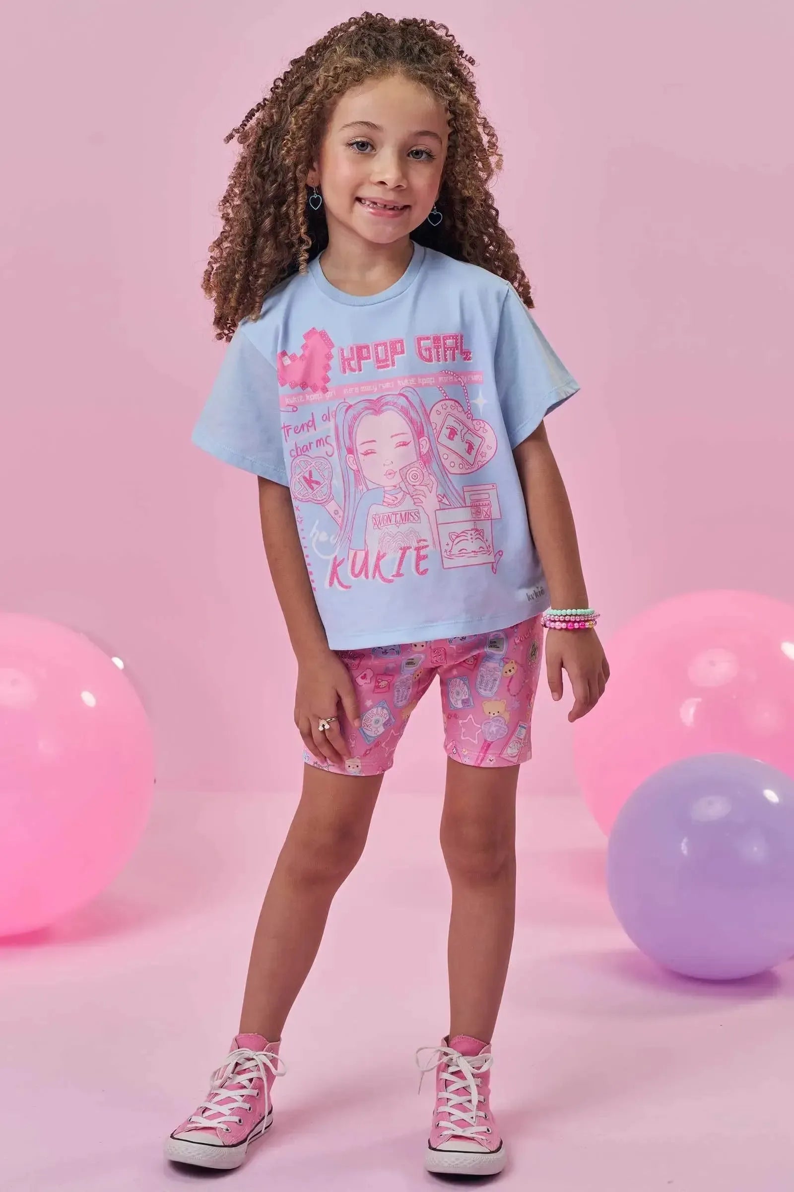 Bermuda Biker em Molecotton 99536 Kukiê Infantil Menina