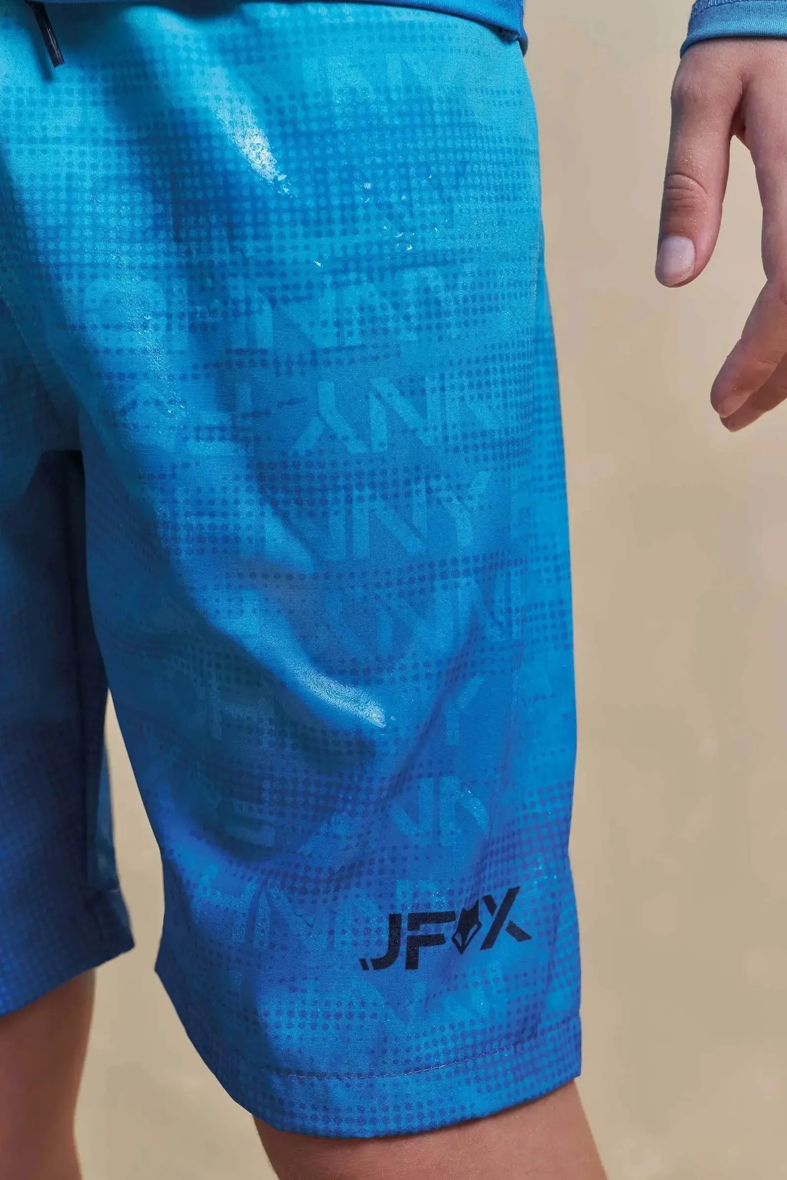 Bermuda Boxer em Nylon Ergonomic com Elastano (estampa Aqua) 96693 Johnny Fox Teen Menino