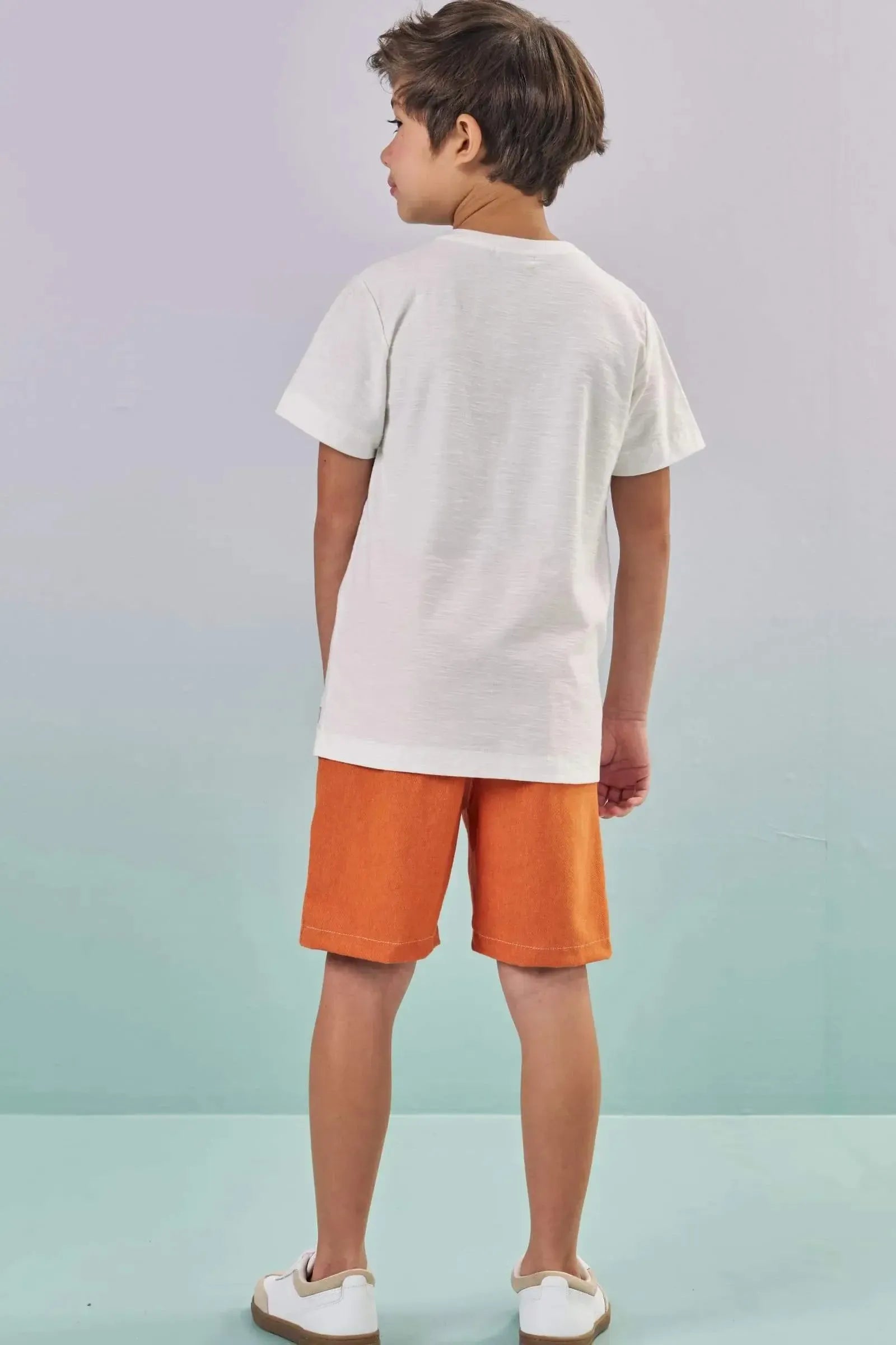 Bermuda em Cotton Jeans com Elastano 87354 LucBoo Infantil Menino