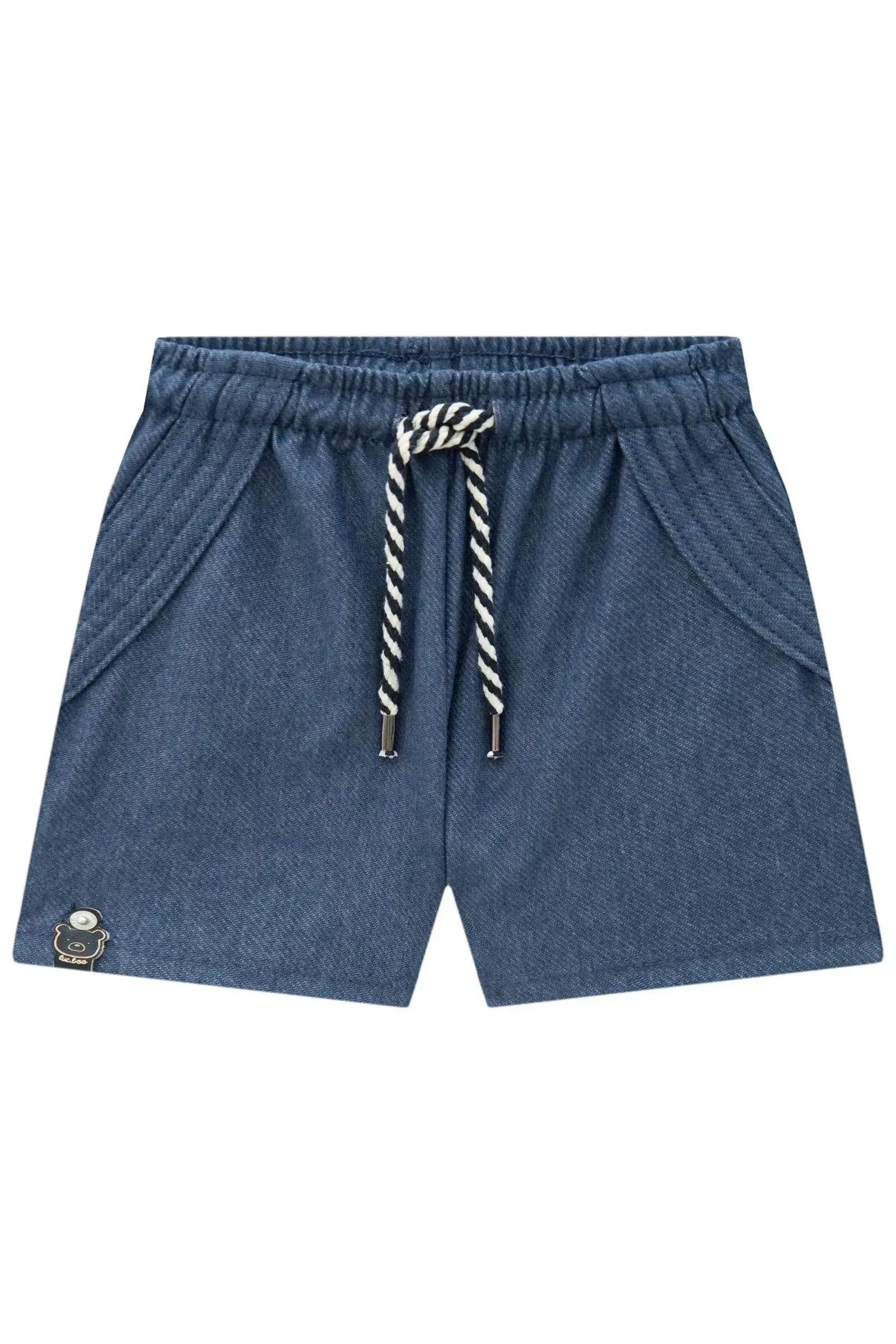 Bermuda em Cotton Jeans com Elastano 87873 LucBoo Bebê Menino