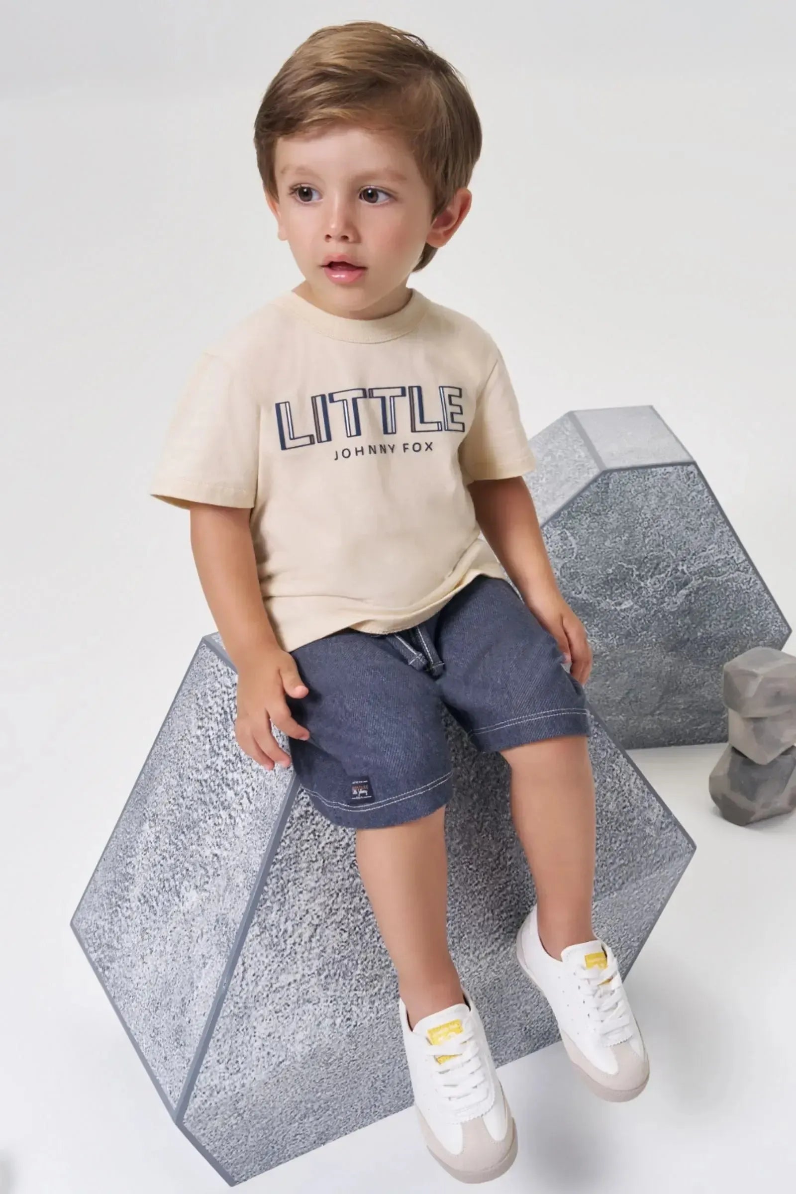 Bermuda em Cotton Jeans com Elastano 94852 Johnny Fox Bebê Menino