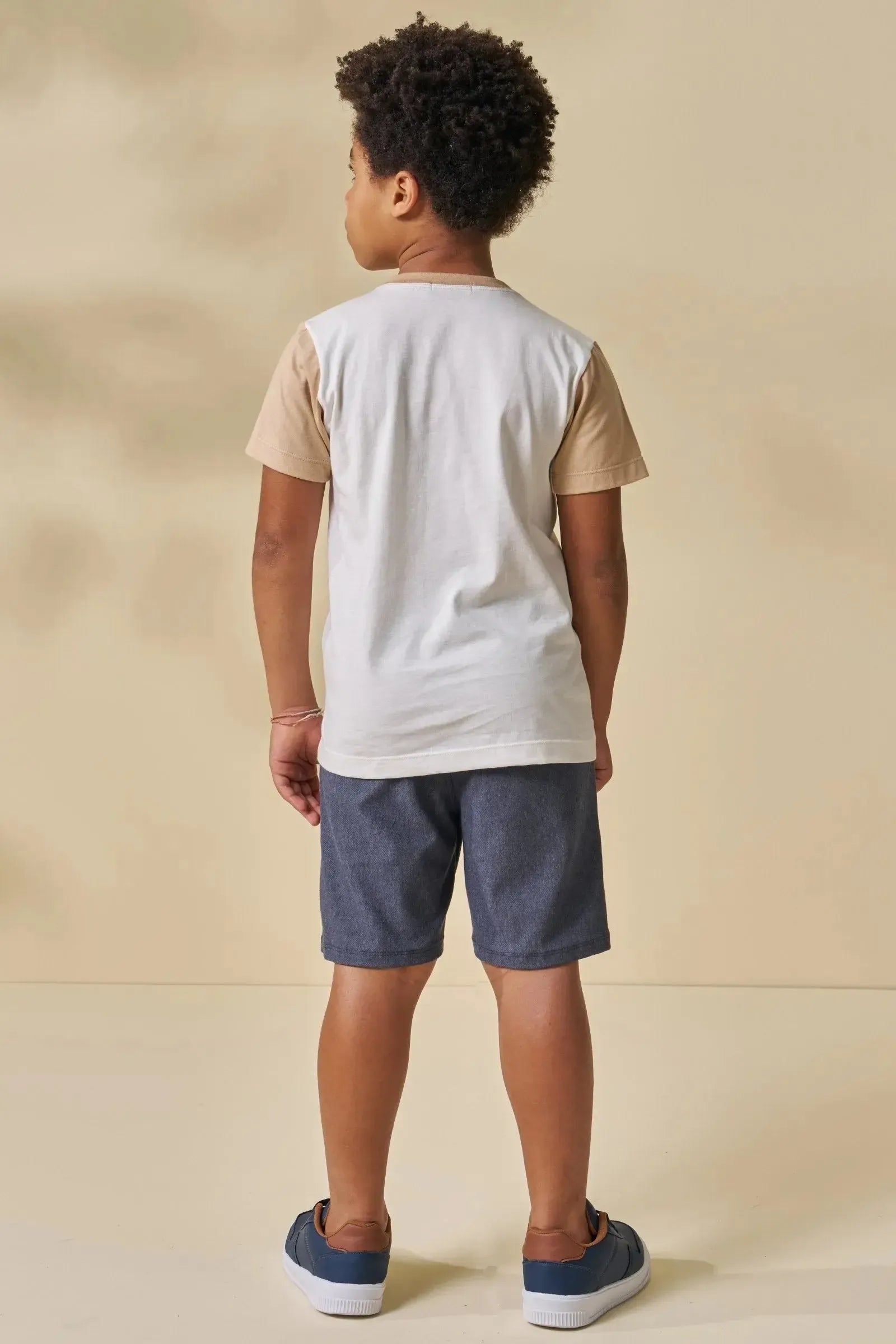 Bermuda em Cotton Jeans com Elastano 96164 LucBoo Infantil Menino