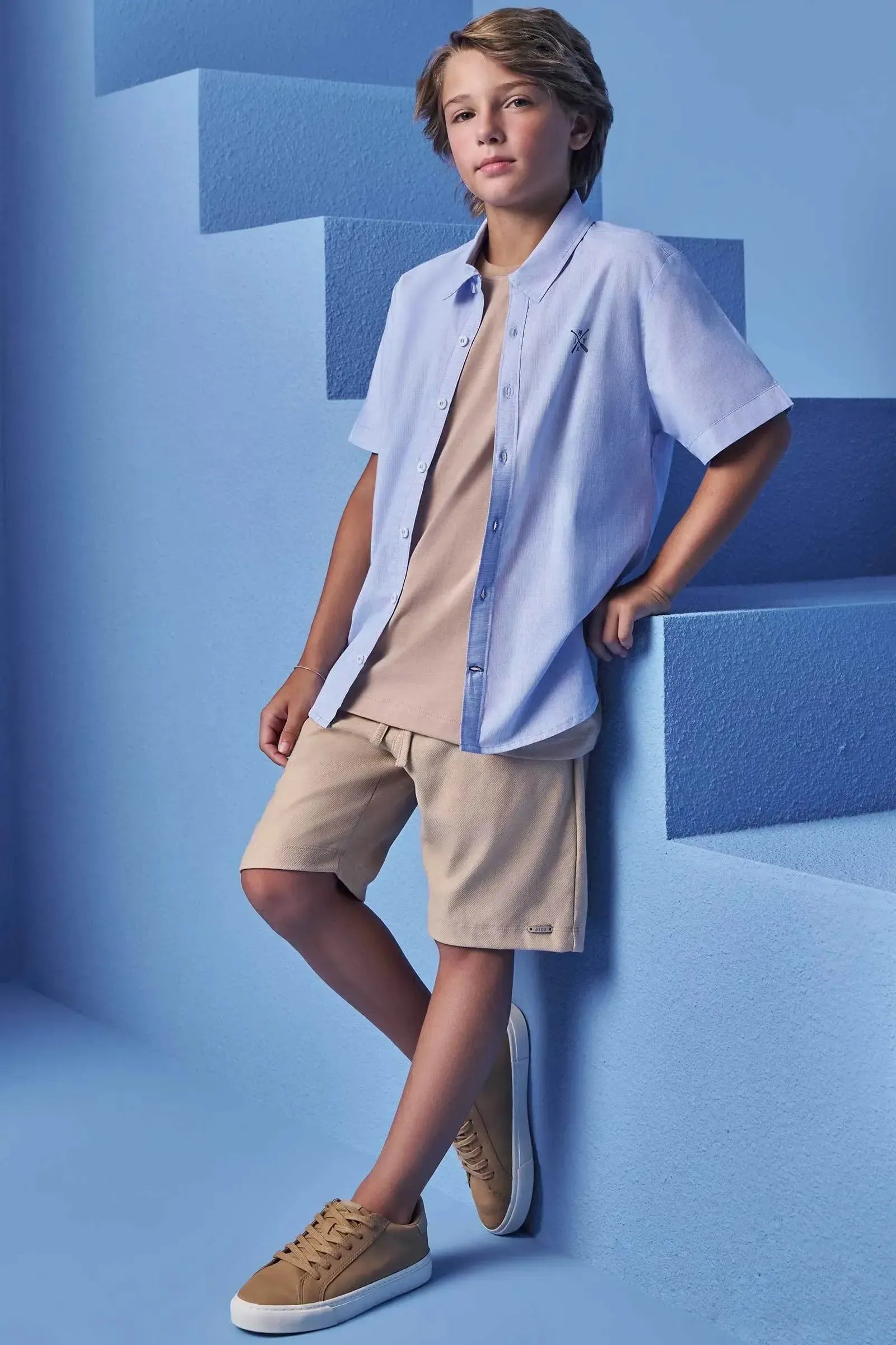 Bermuda em Cotton Jeans com Elastano 98697 Johnny Fox Teen Menino