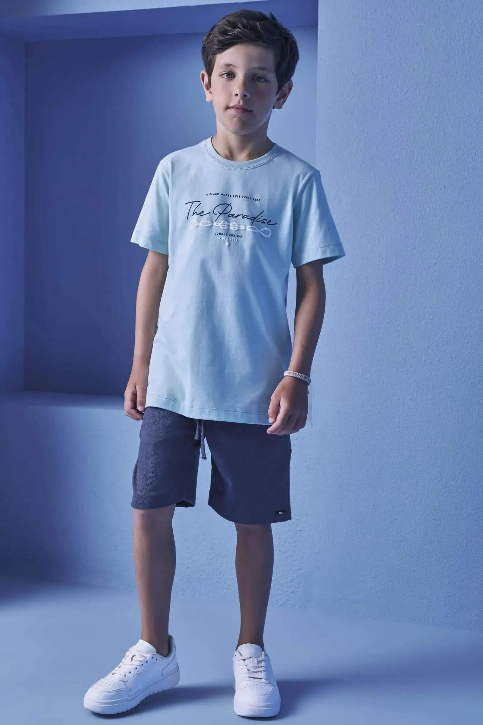 Bermuda em Cotton Jeans com Elastano 98697 Johnny Fox Teen Menino