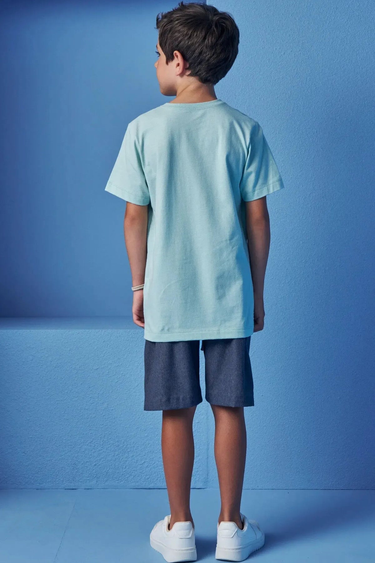 Bermuda em Cotton Jeans com Elastano 98697 Johnny Fox Teen Menino