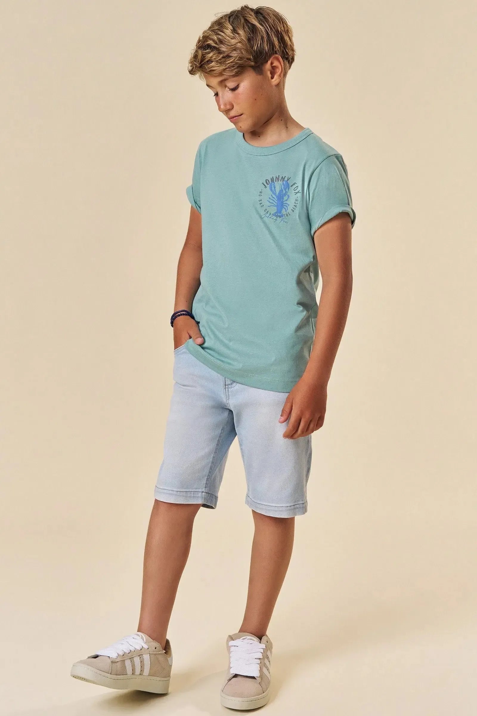 Bermuda em Jeans Guga com Elastano 83762 Johnny Fox Teen Menino