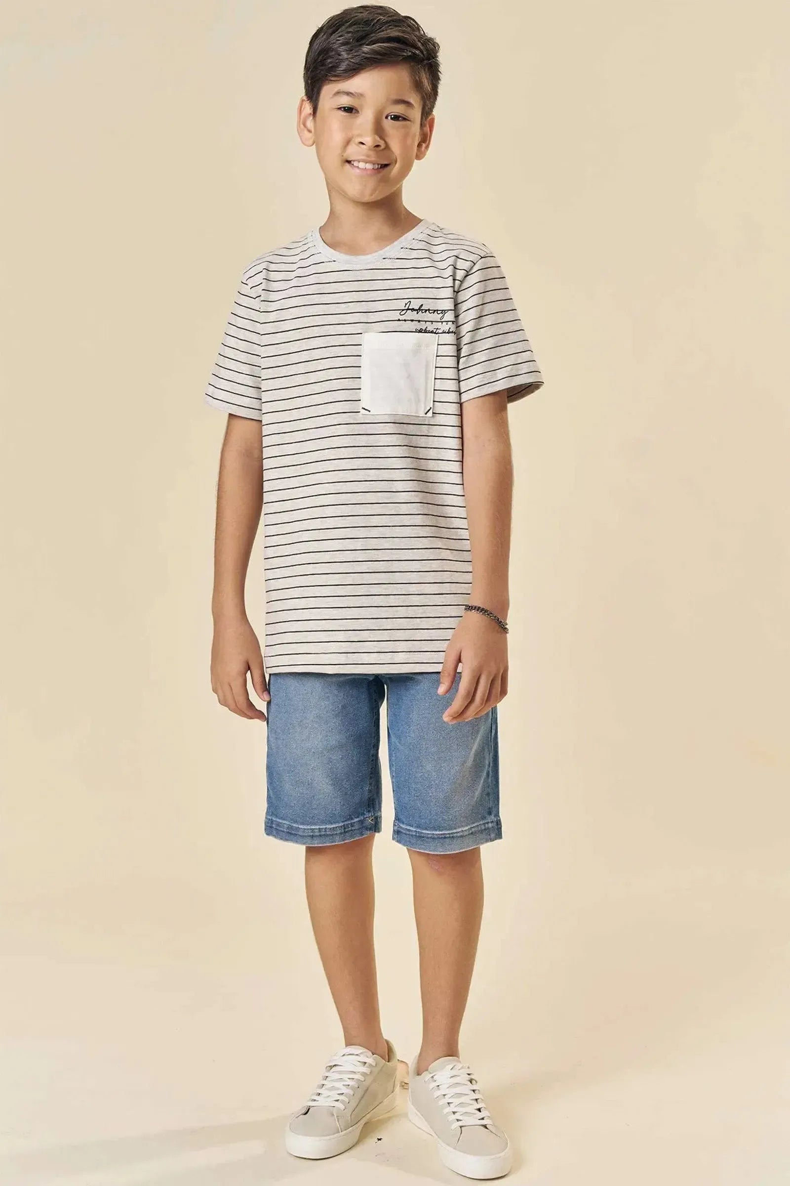 Bermuda em Jeans Guga com Elastano 83762 Johnny Fox Teen Menino