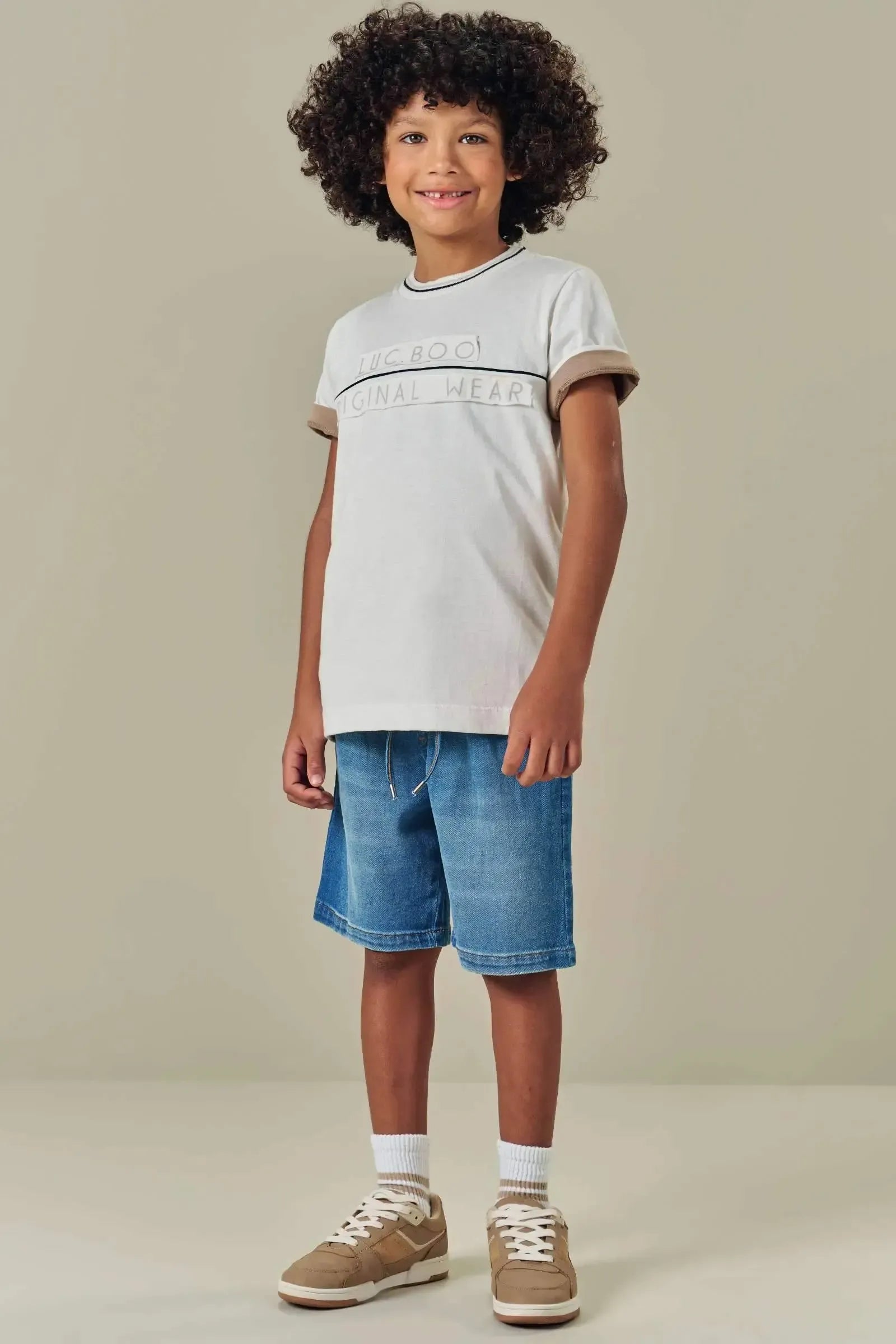 Bermuda em Jeans Guga com Elastano 84216 LucBoo Infantil Menino