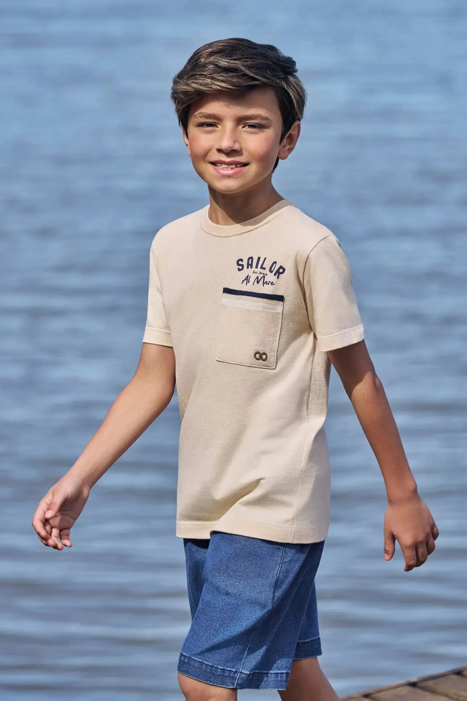 Bermuda em Jeans Guga com Elastano 95409 LucBoo Infantil Menino