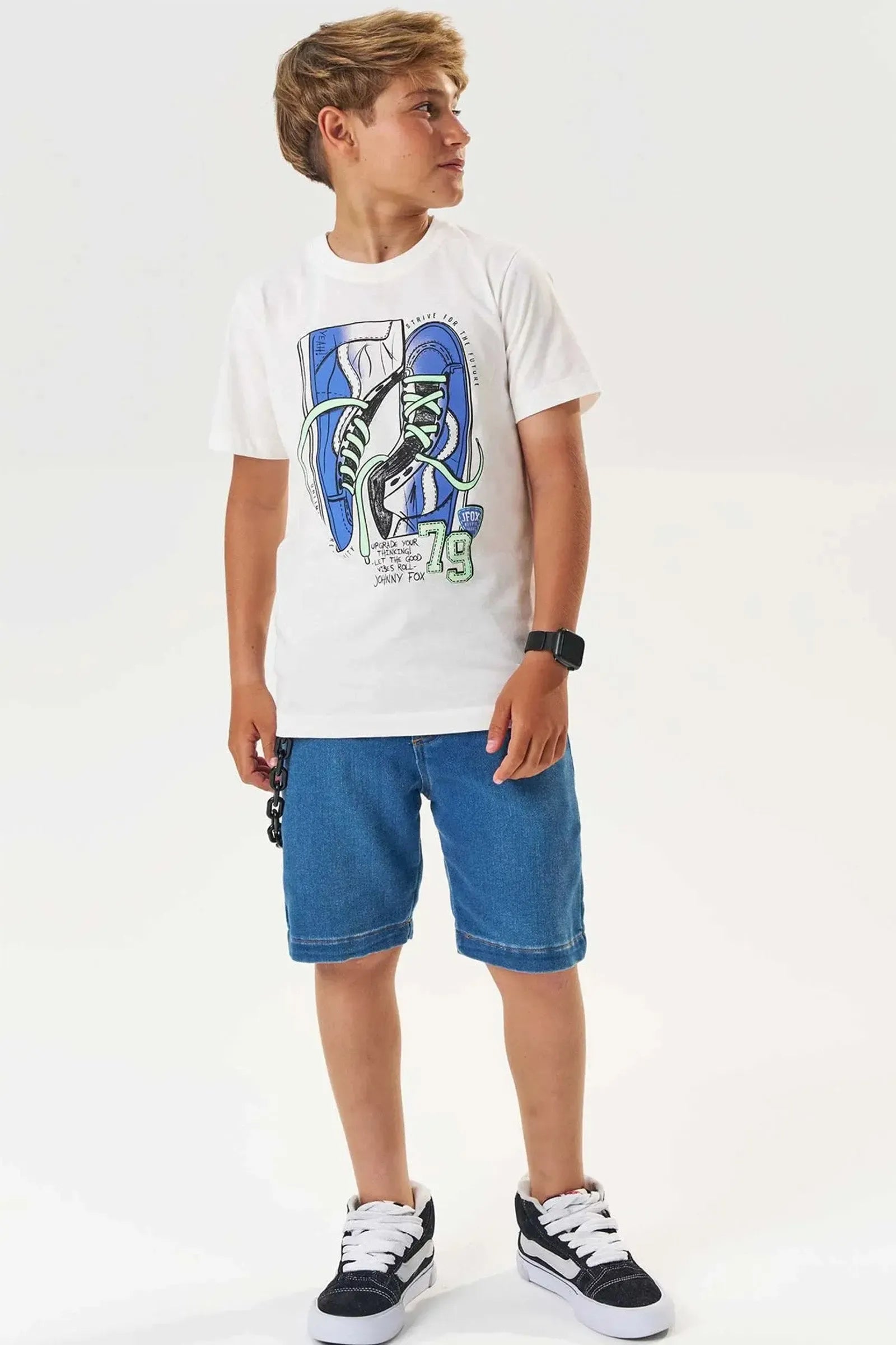 Bermuda em Jeans Street com Elastano 83538 Johnny Fox Teen Menino