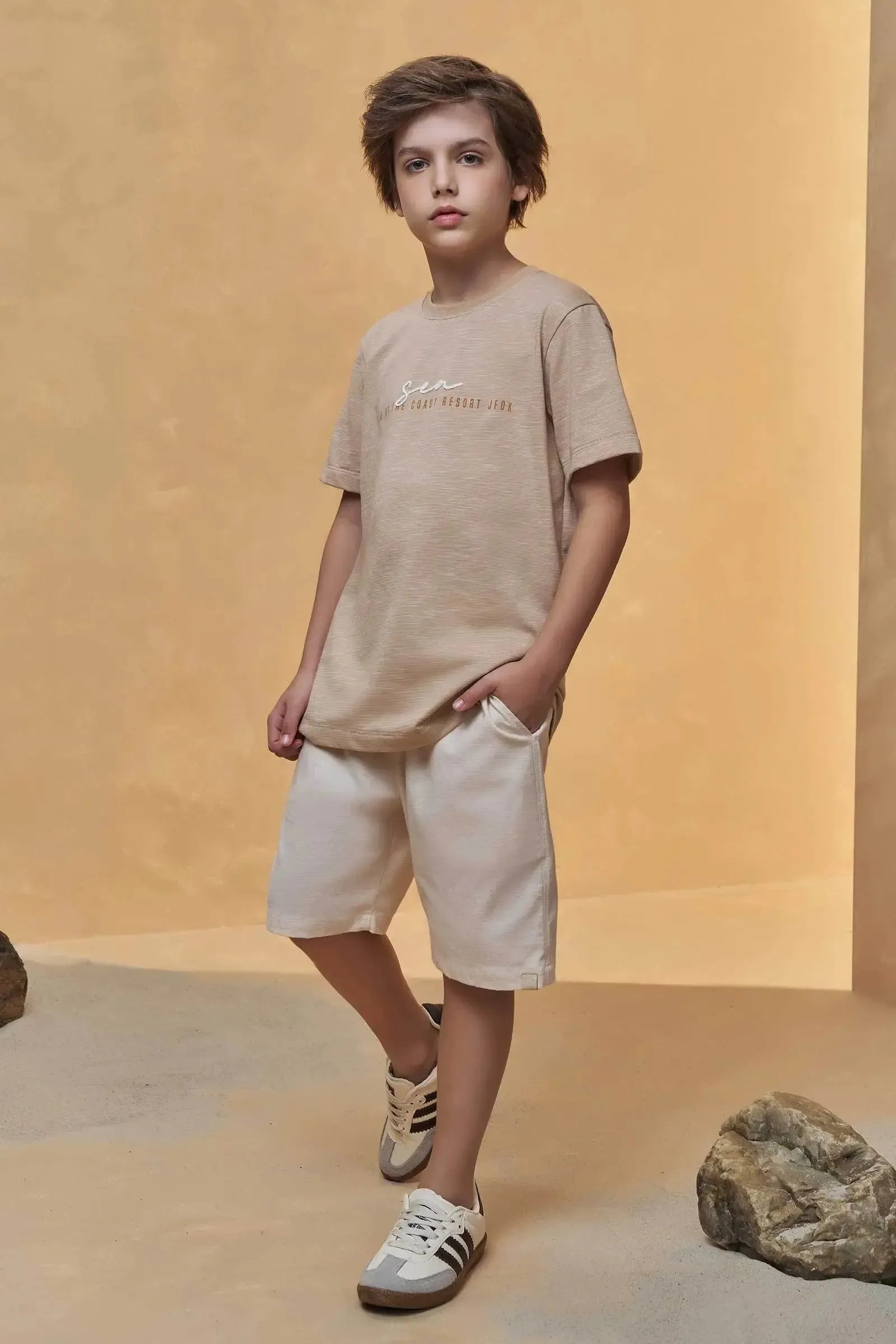 Bermuda em Linho Santorine com Elastano 95153 Johnny Fox Teen Menino