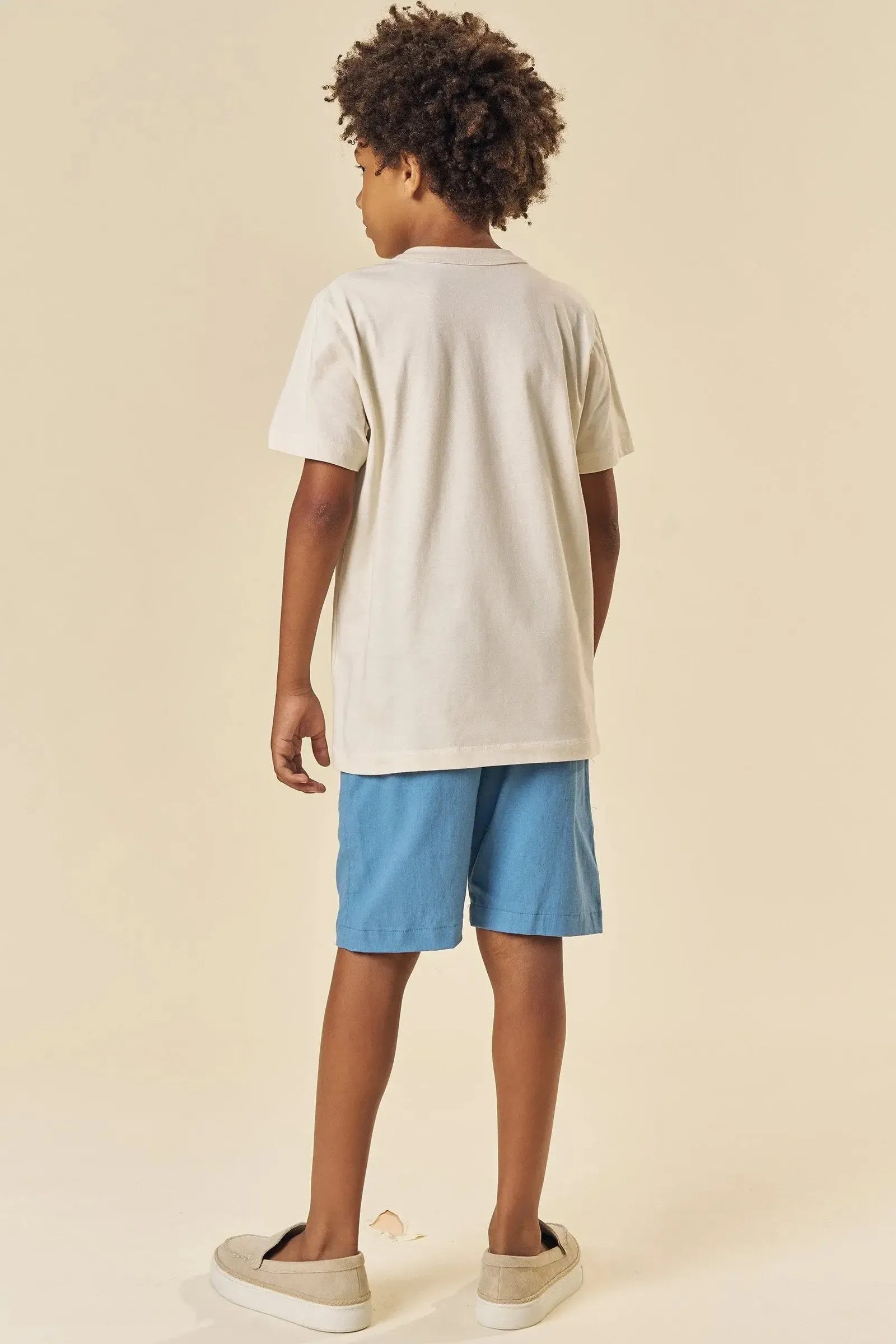 Bermuda em Linho Santorine com Elastano 83797 Johnny Fox Teen Menino