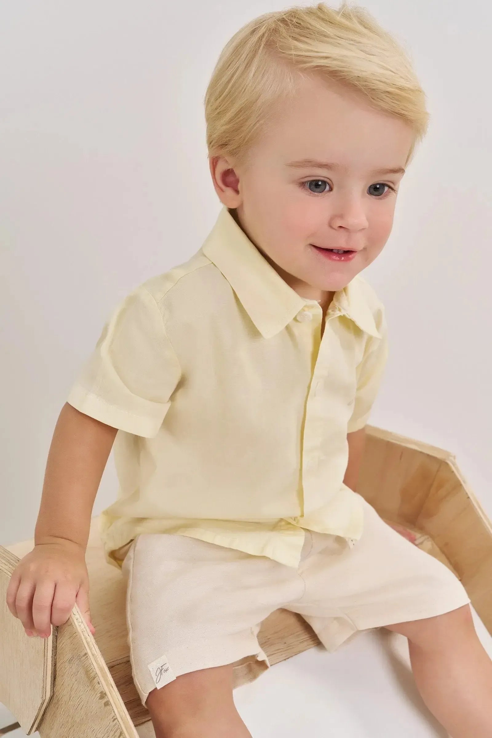 Bermuda em Linho Santorine com Elastano 86344 Johnny Fox Bebê Menino