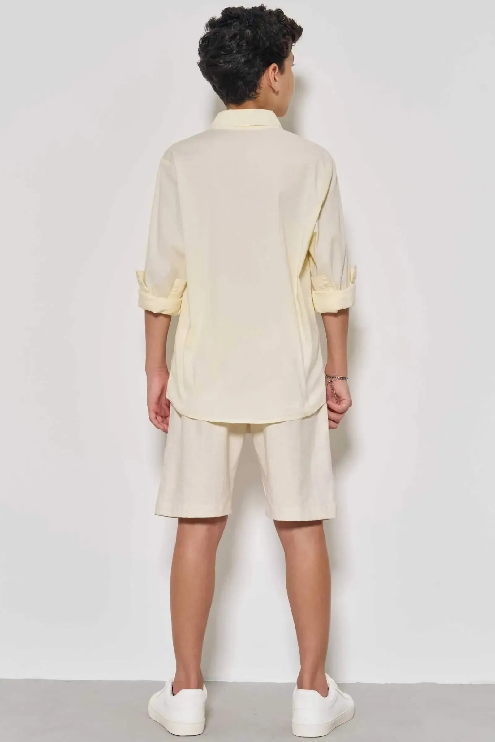 Bermuda em Linho Santorine com Elastano 86823 Johnny Fox Teen Menino