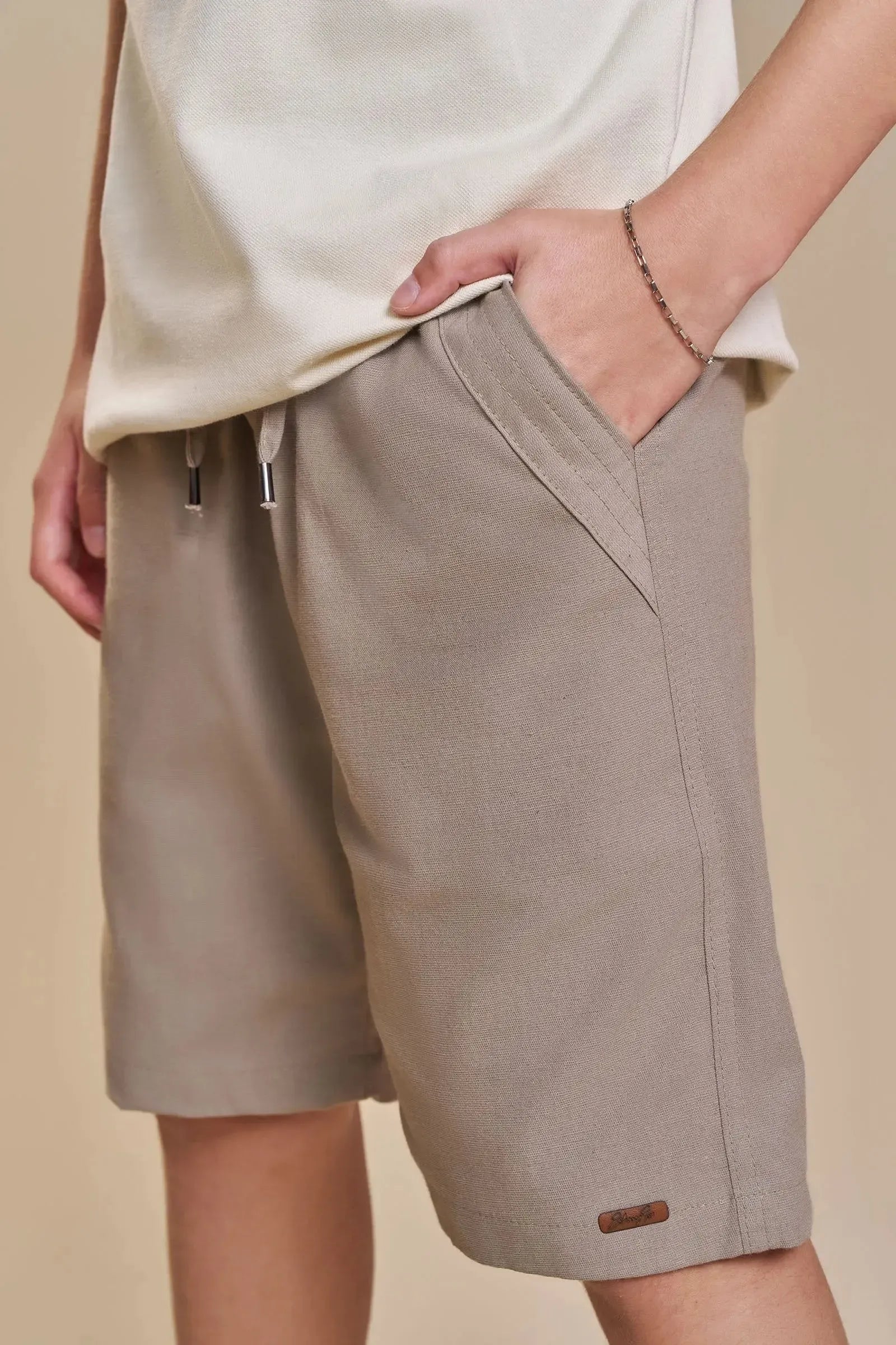 Bermuda em Linho Santorine com Elastano 93374 Johnny Fox Teen Menino