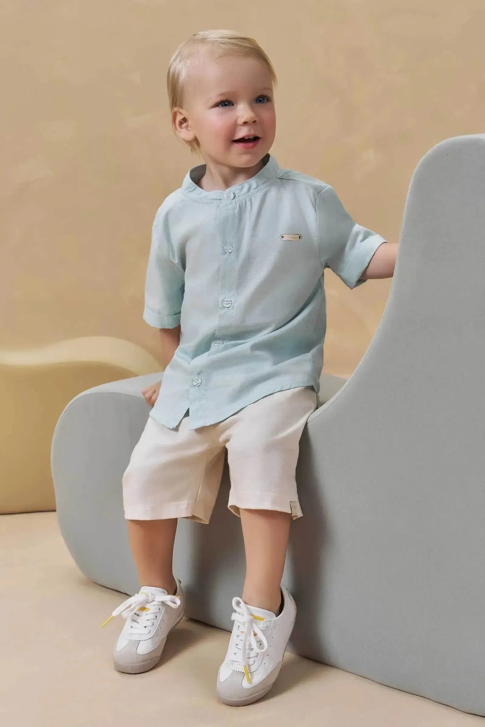 Bermuda em Linho Santorine com Elastano 94828 Johnny Fox Teen Menino
