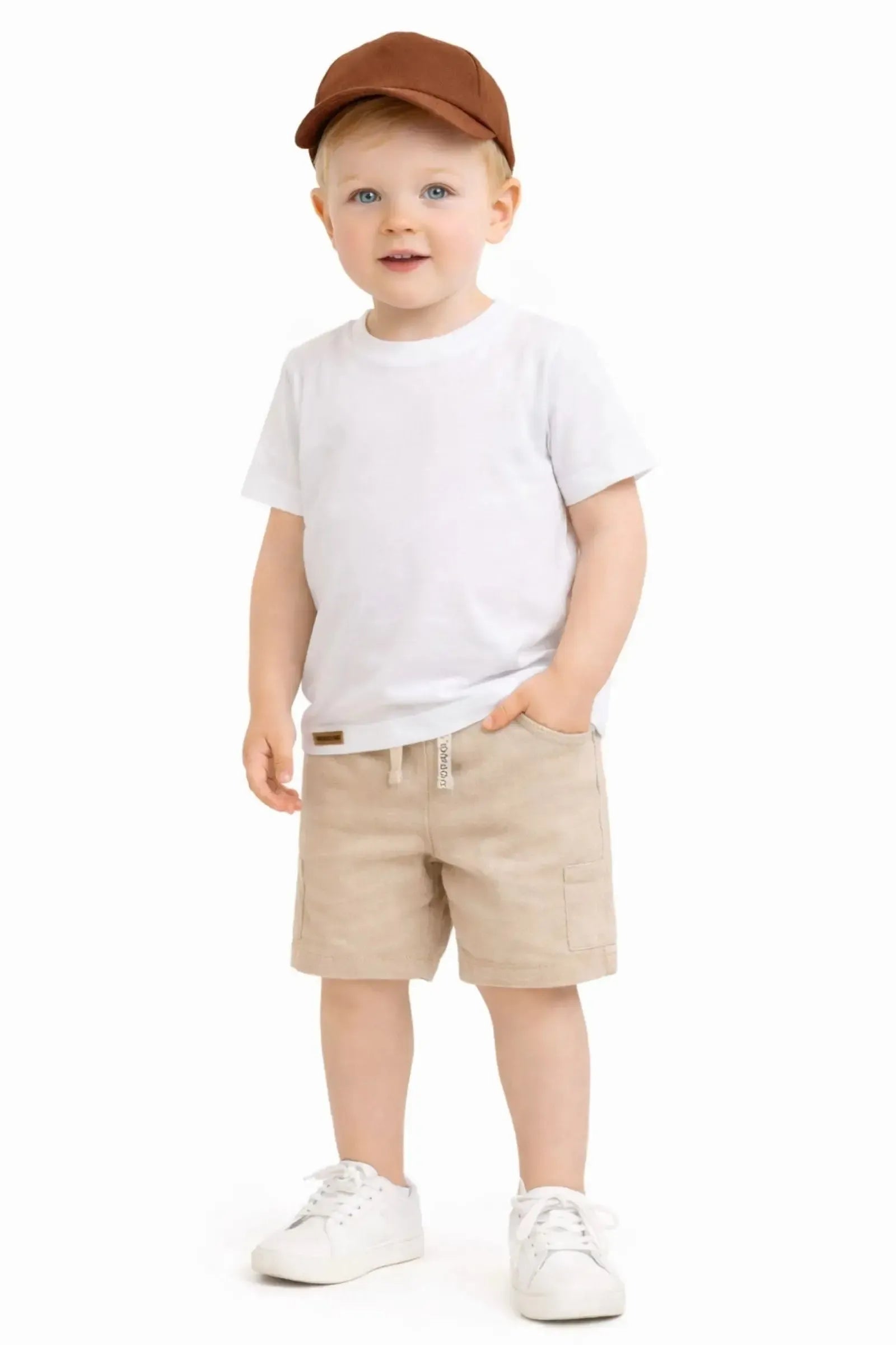 Bermuda em Linho Santorine com Elastano 95367 LucBoo Infantil Menino