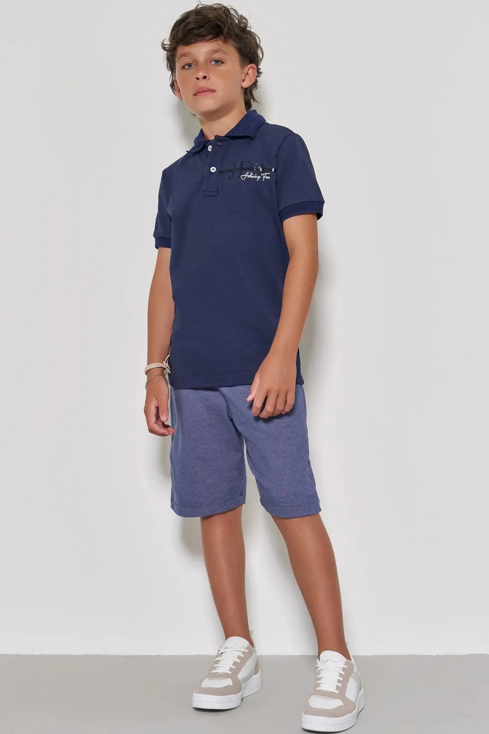 Bermuda em Malha Denim com Elastano 88763 Johnny Fox Teen Menino