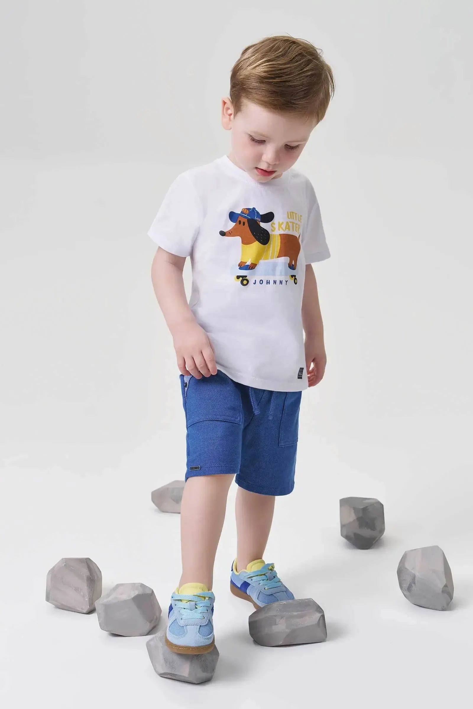 Bermuda em Malha Denim com Elastano 94854 Johnny Fox Teen Menino