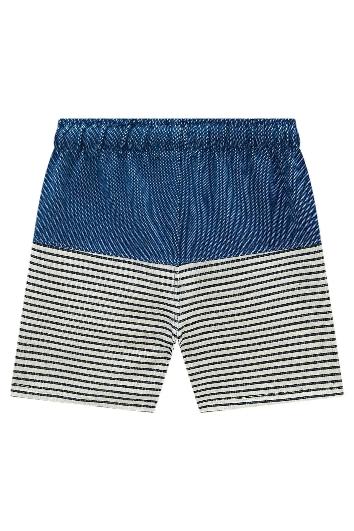 Bermuda em Malha Denim com Elastano e Moletom Linho 99264 Johnny Fox Teen Menino