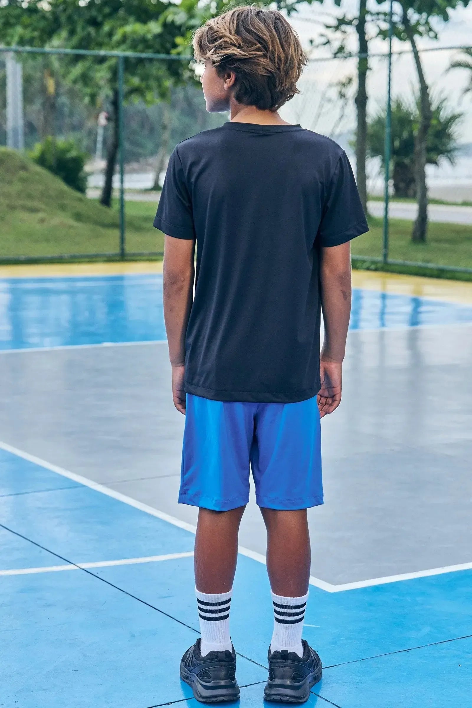 Bermuda em Malha Uv Dry com Detalhe em Tela Fashion 85646 Johnny Fox Teen Menino