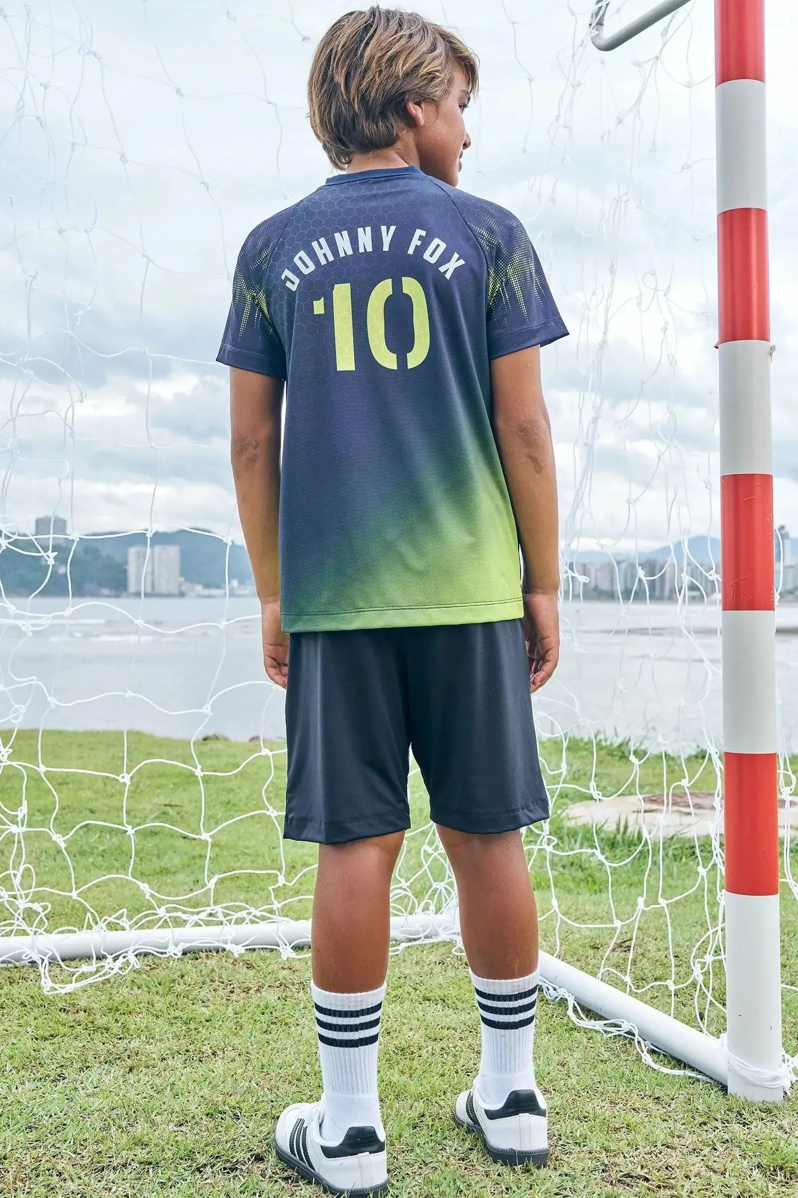 Bermuda em Malha Uv Dry com Detalhe em Tela Fashion 85646 Johnny Fox Teen Menino