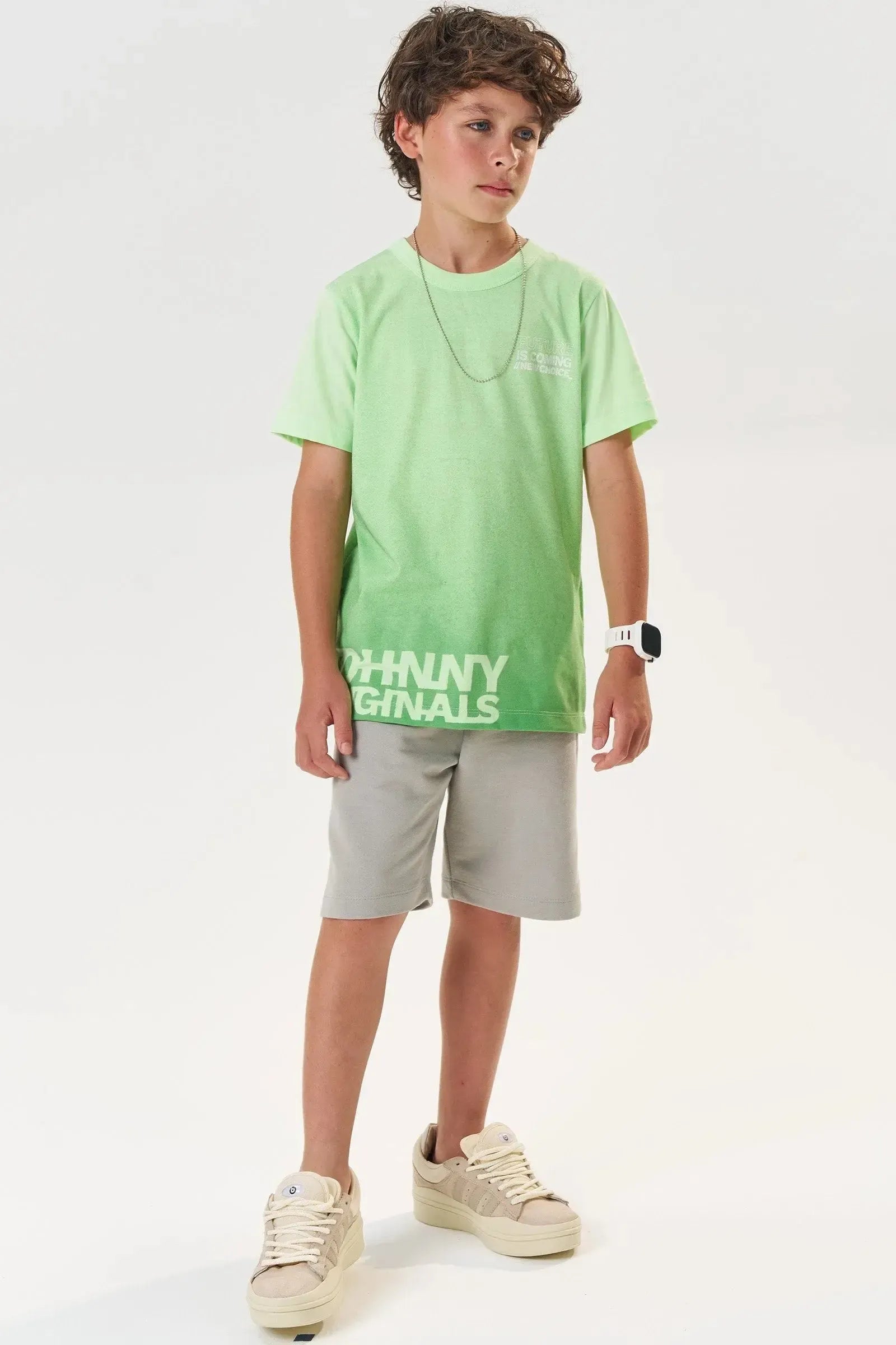 Bermuda em Moletom sem Pelúcia 84130 Johnny Fox Teen Menino