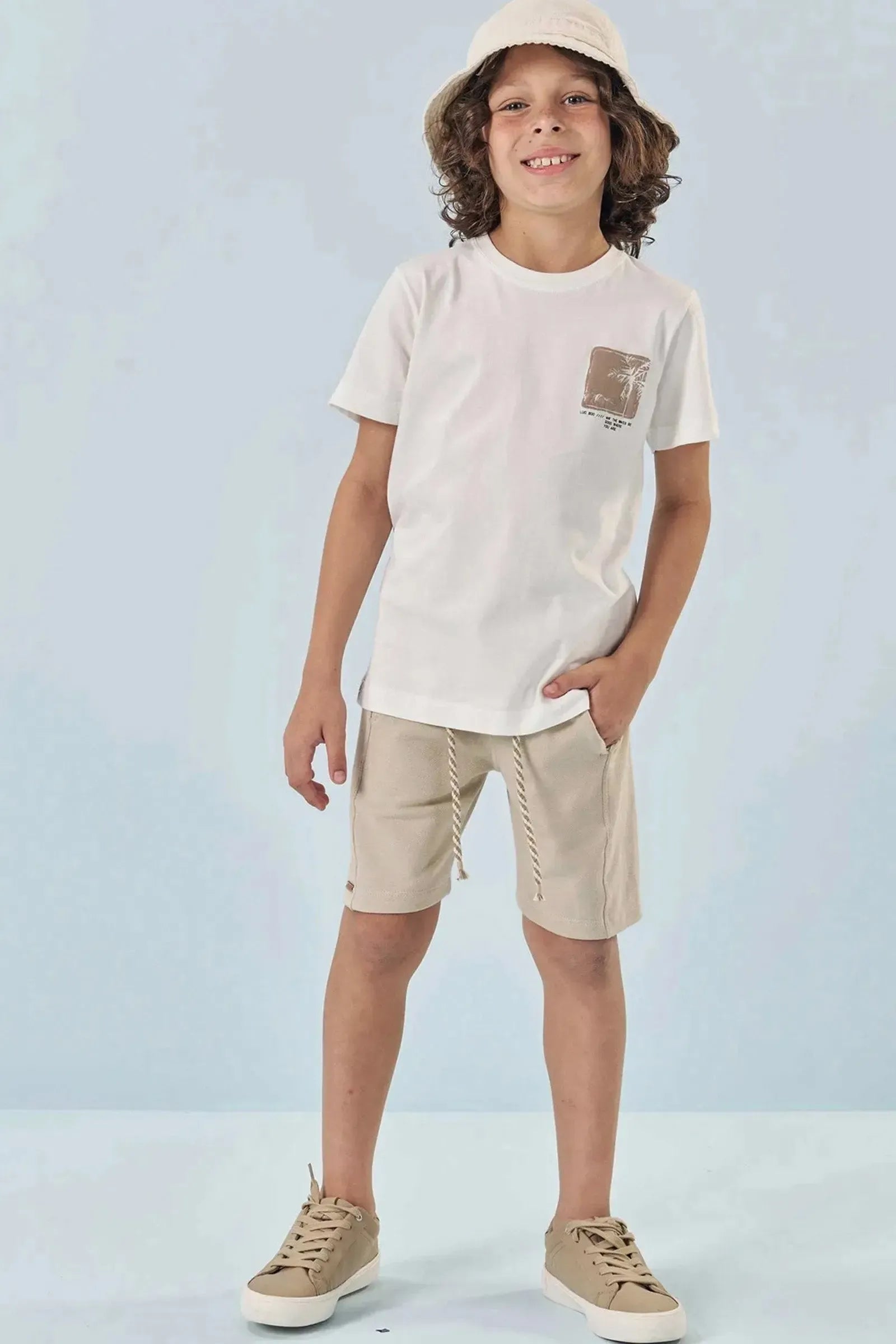 Bermuda em Moletwill com Elastano 83626 LucBoo Infantil Menino