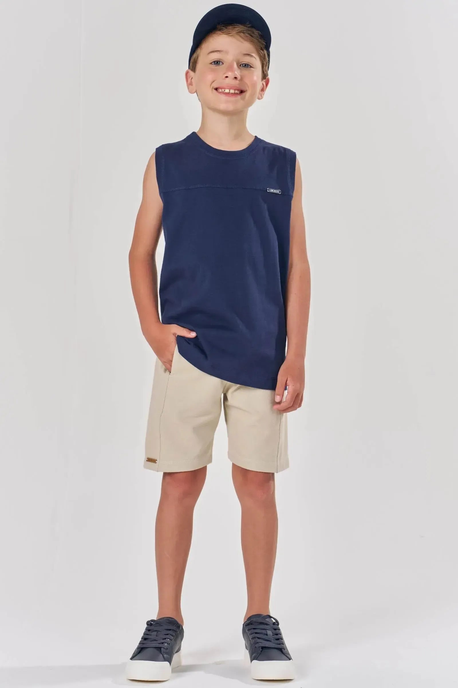 Bermuda em Moletwill com Elastano 83626 LucBoo Infantil Menino