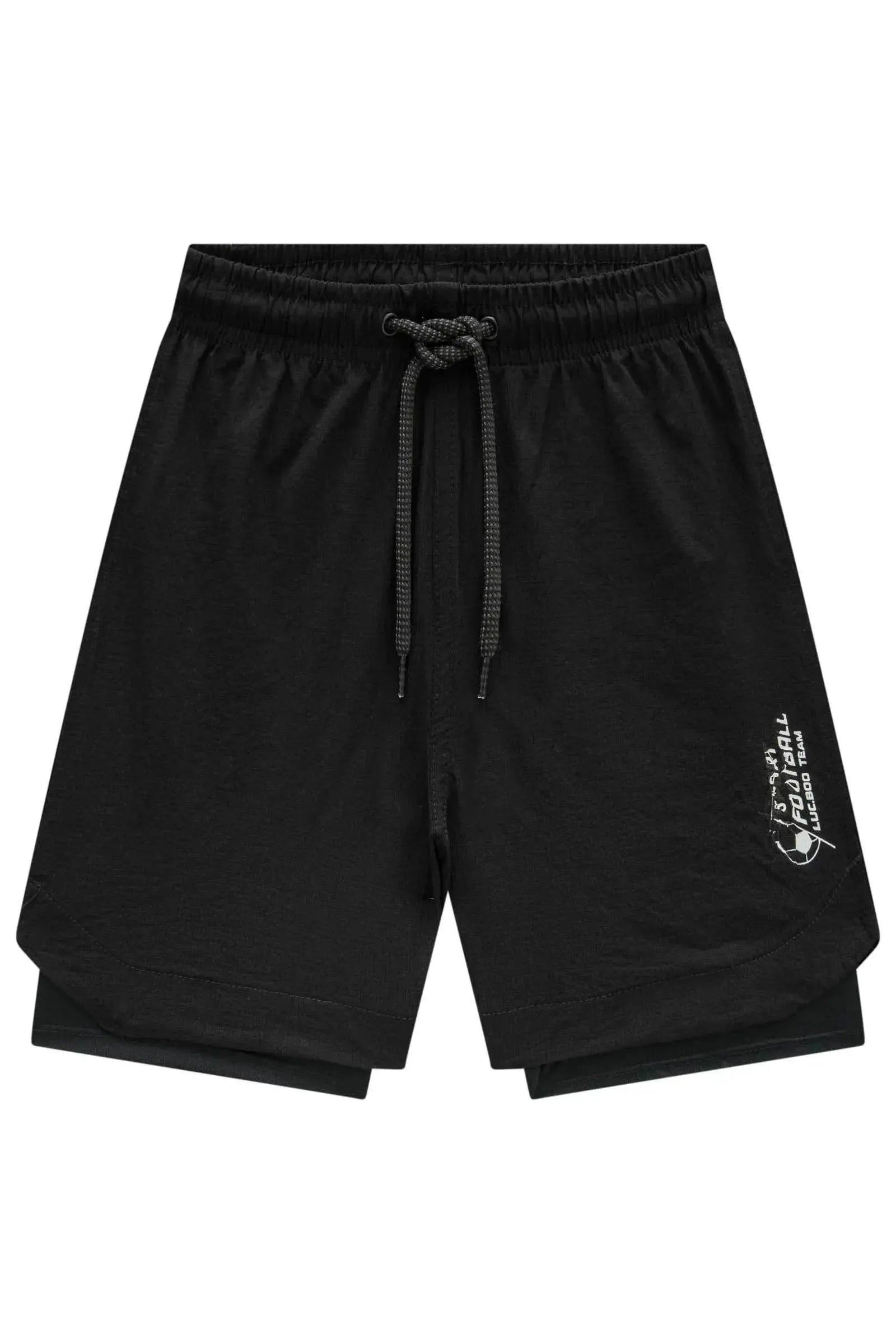 Bermuda em Nylon Ripstop com Elastano e Forro em Malha Sport Dry com Proteção UV50+ 83872 LucBoo Infantil Menino