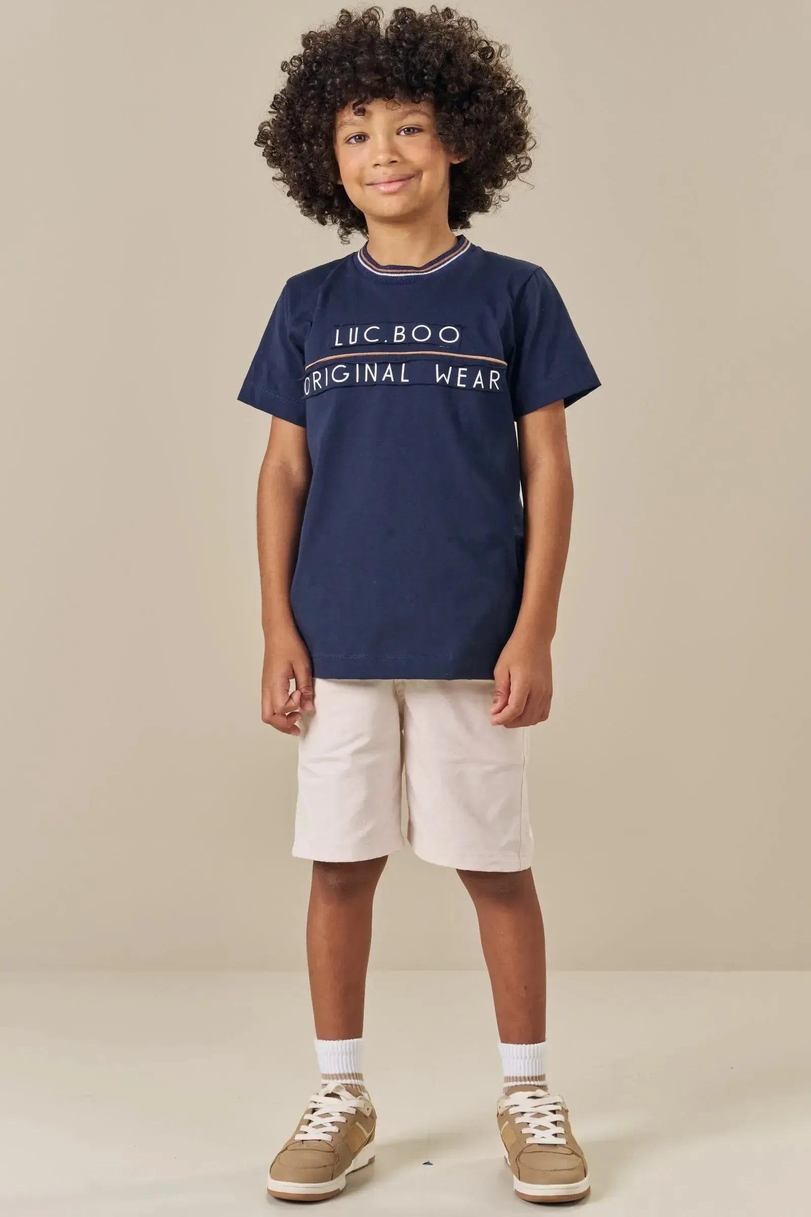Bermuda em Sarja Caribe com Elastano 84249 LucBoo Infantil Menino