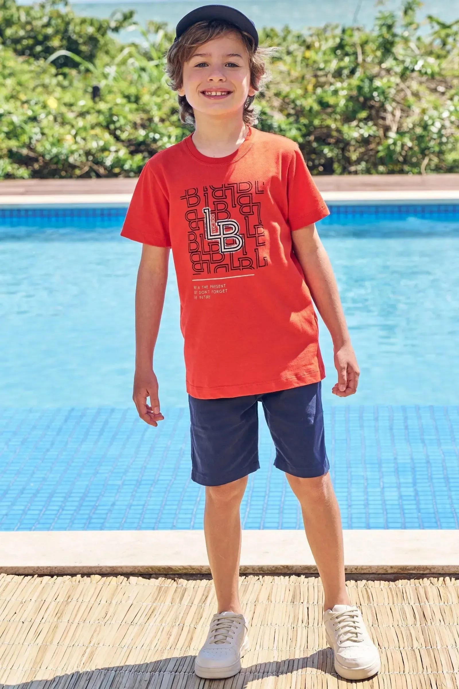 Bermuda em Sarja Caribe com Elastano 84249 LucBoo Infantil Menino