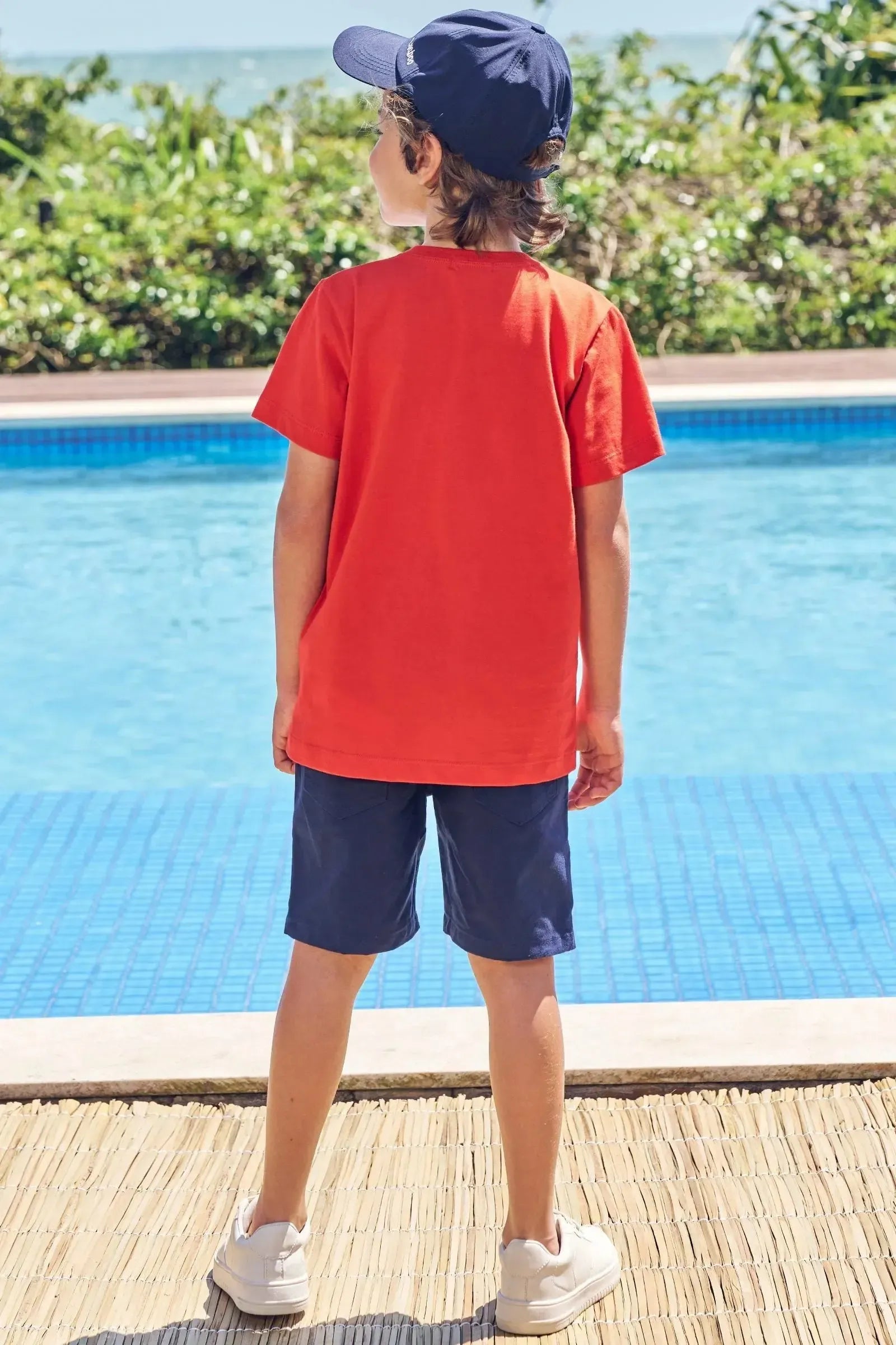 Bermuda em Sarja Caribe com Elastano 84249 LucBoo Infantil Menino