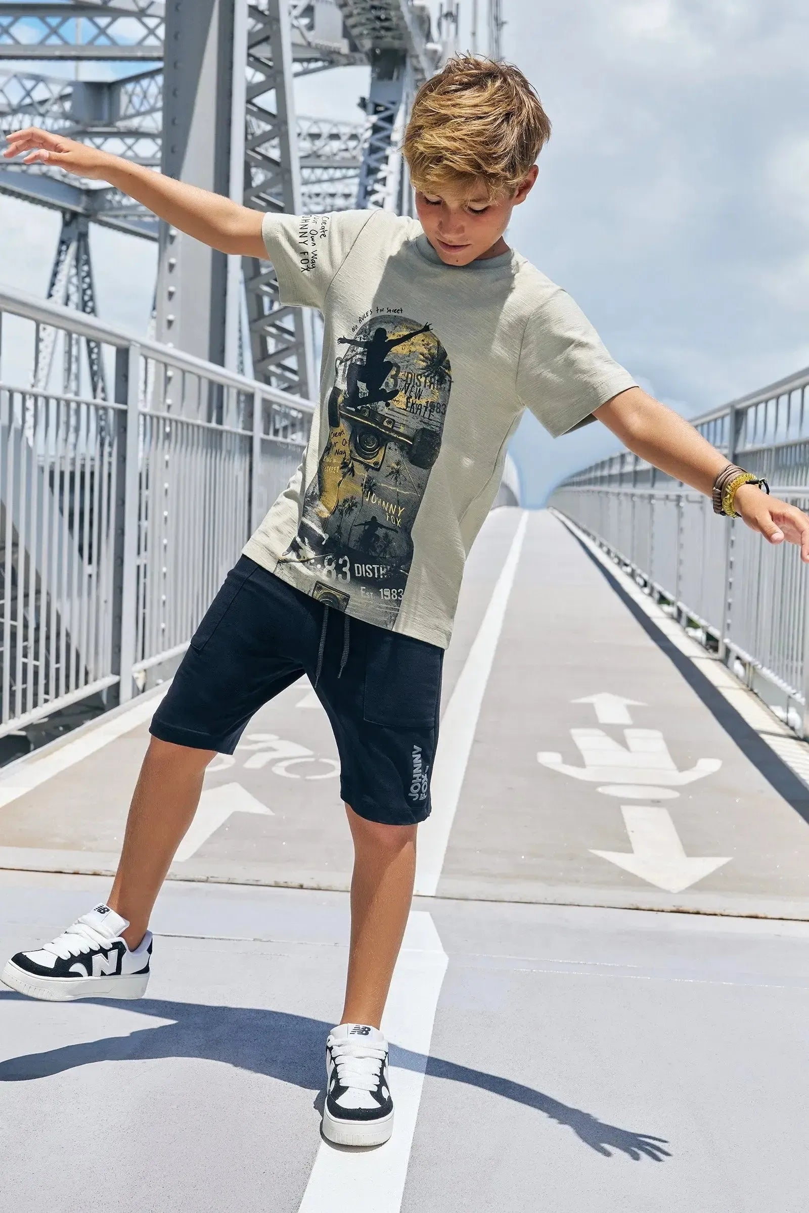 Bermuda em Sarja Girassol com Elastano 87050 Johnny Fox Teen Menino