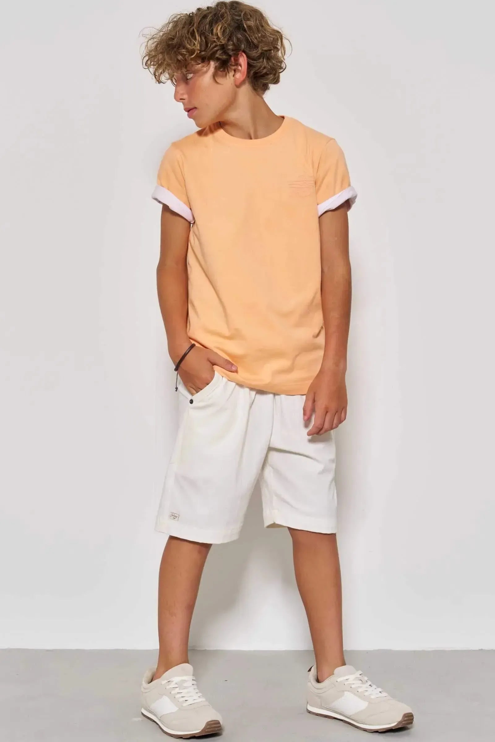 Bermuda em Sarja Girassol com Elastano 87059 Johnny Fox Teen Menino