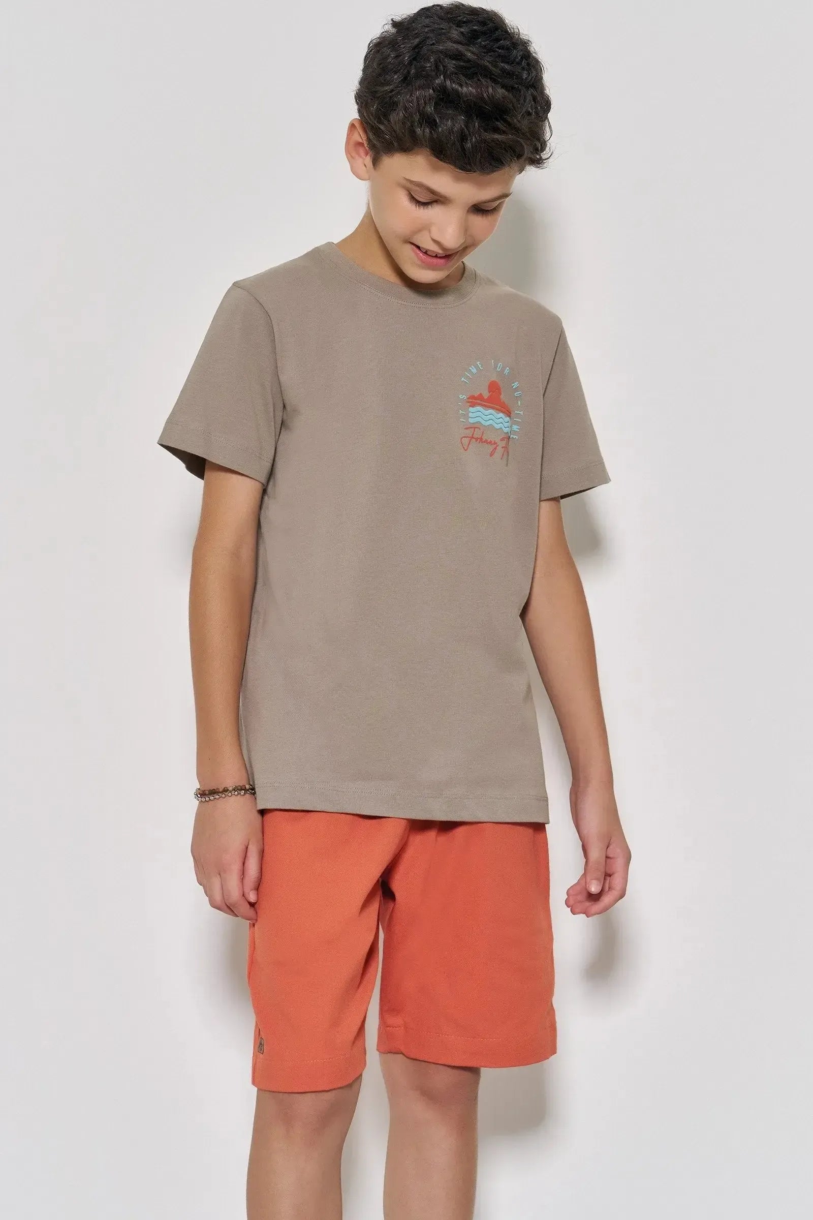 Bermuda em Sarja Girassol com Elastano 87059 Johnny Fox Teen Menino