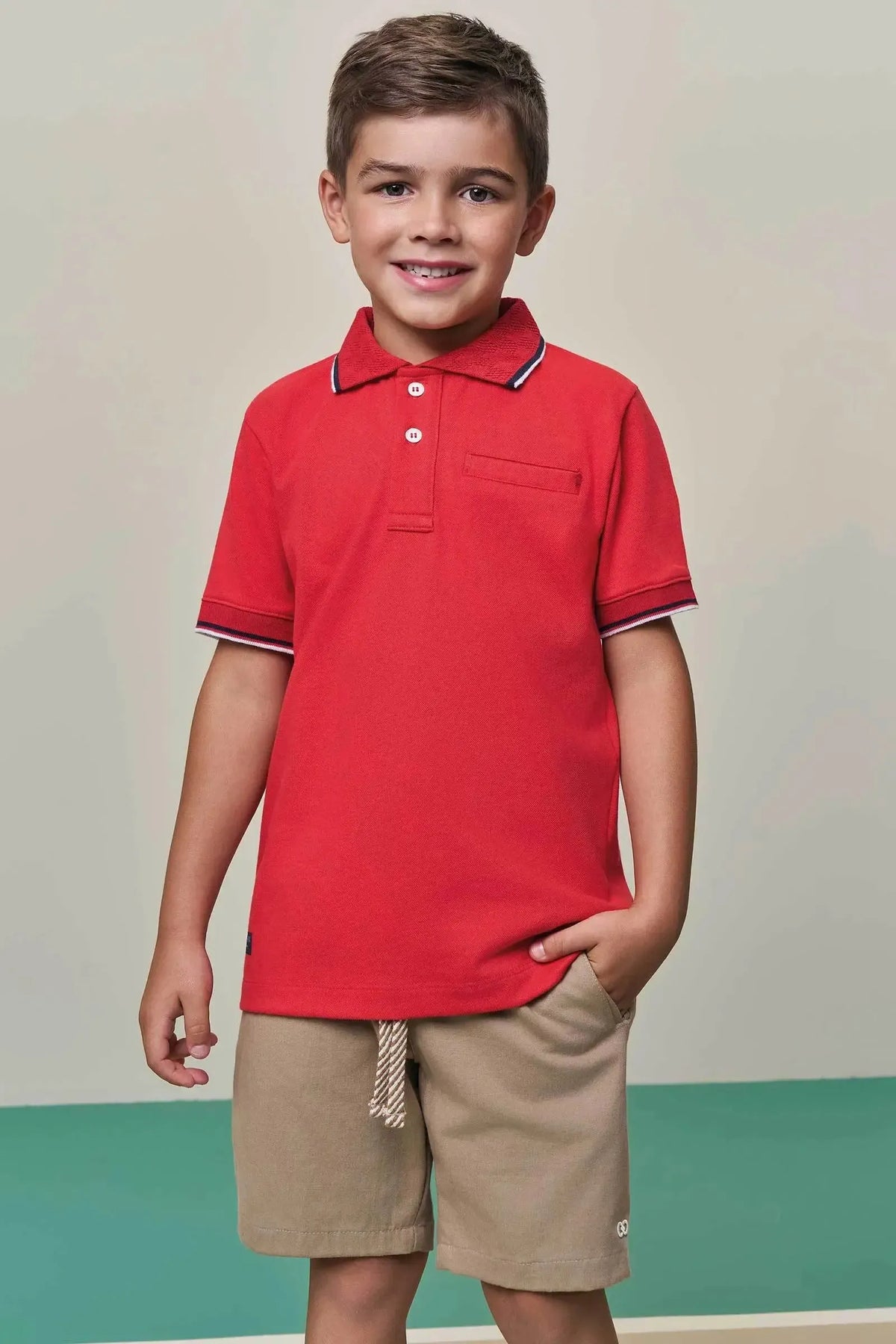 Bermuda em Sarja Girassol com Elastano 98405 LucBoo Infantil Menino