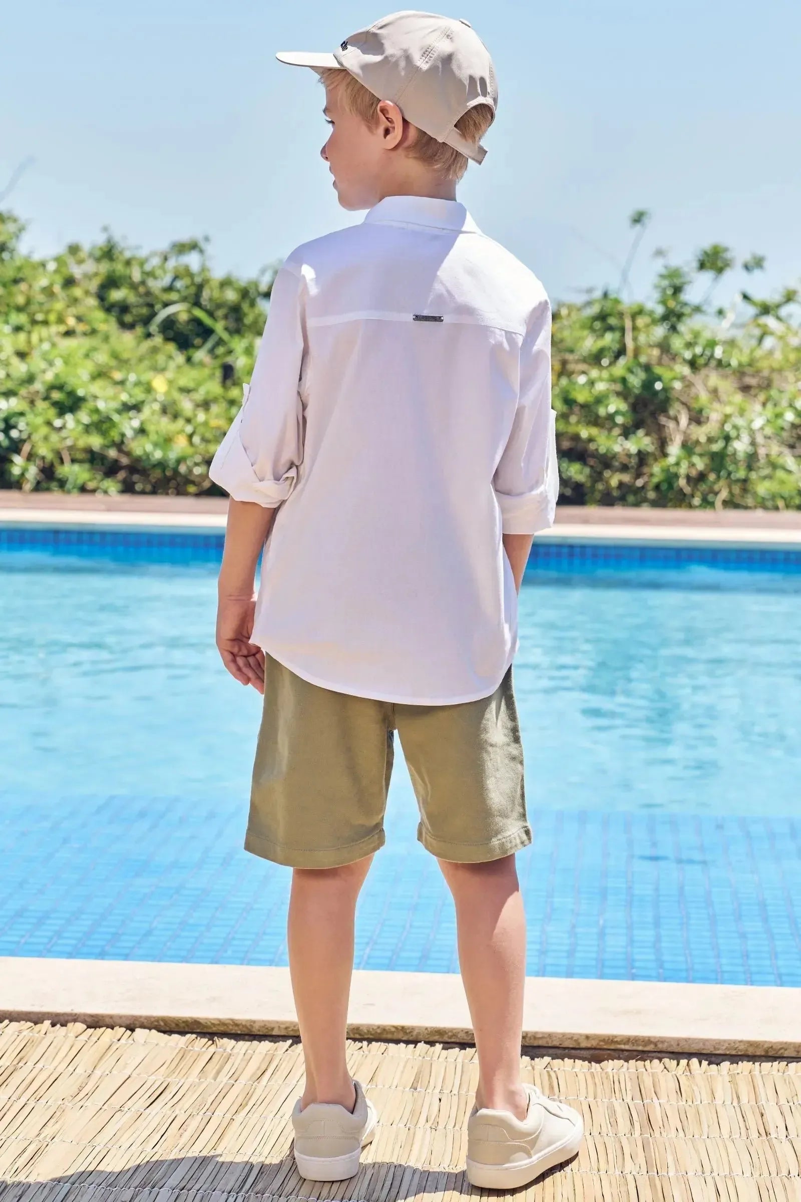 Bermuda em Sarja Soft com Elastano 84491 LucBoo Infantil Menino