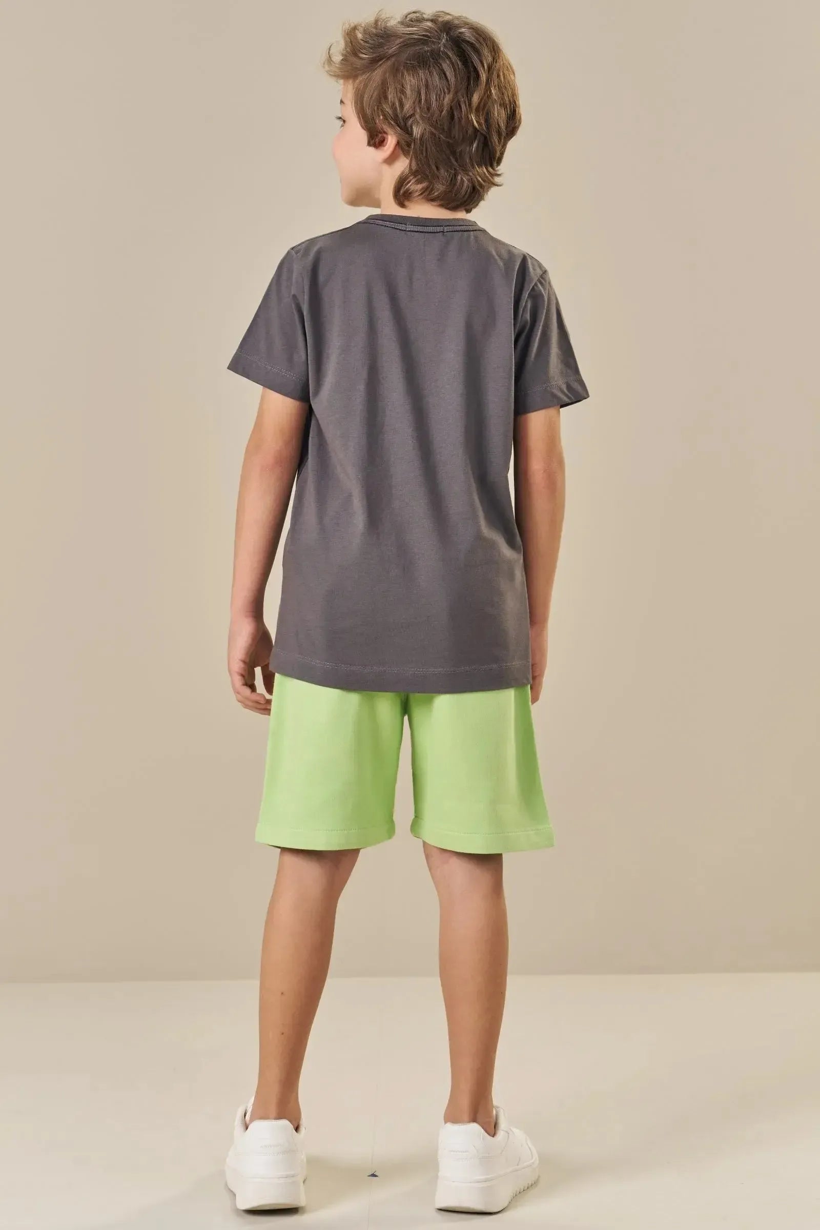 Bermuda em Sarja Soft com Elastano 84491 LucBoo Infantil Menino