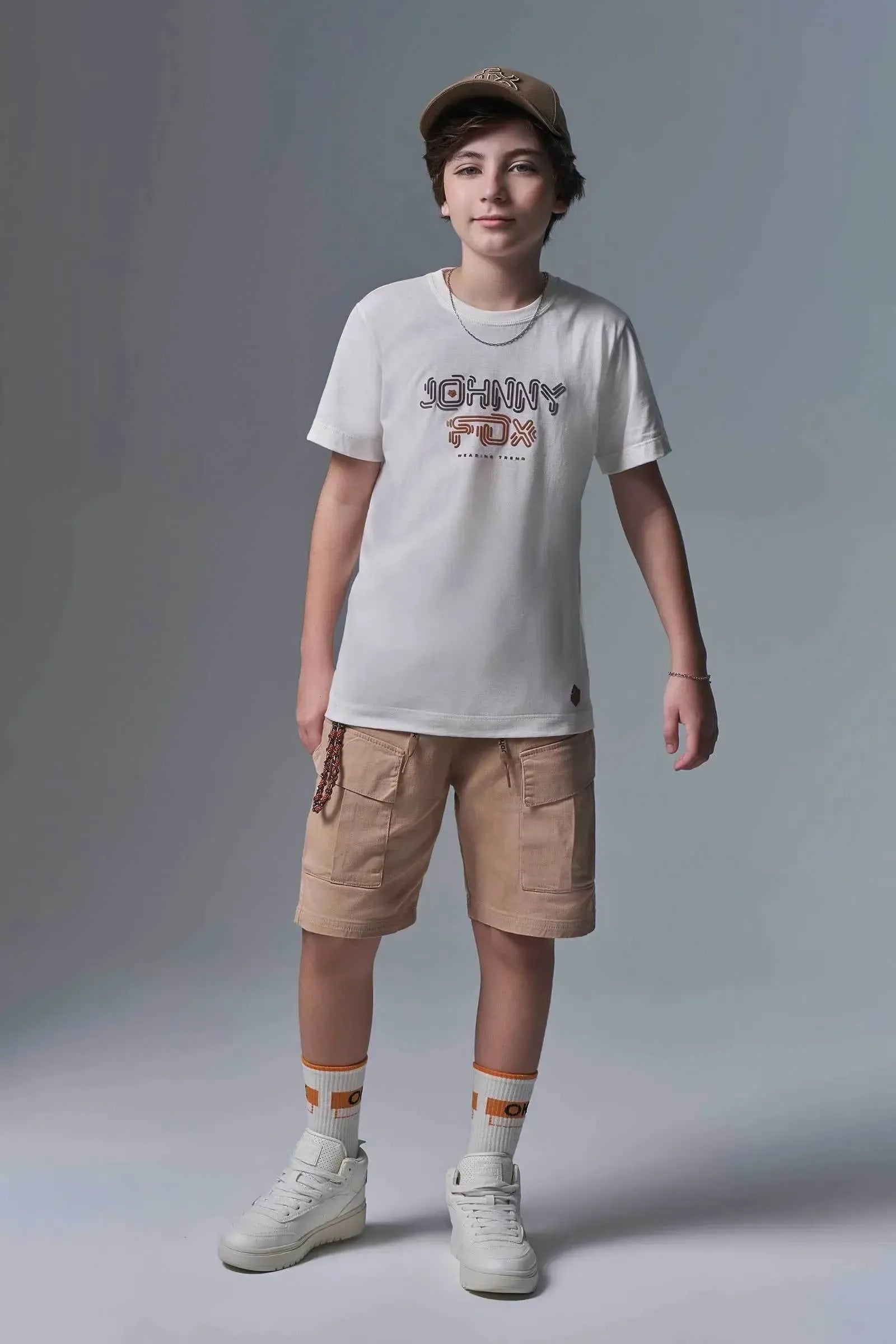 Bermuda em Sarja Squash com Elastano 97026 Johnny Fox Teen Menino