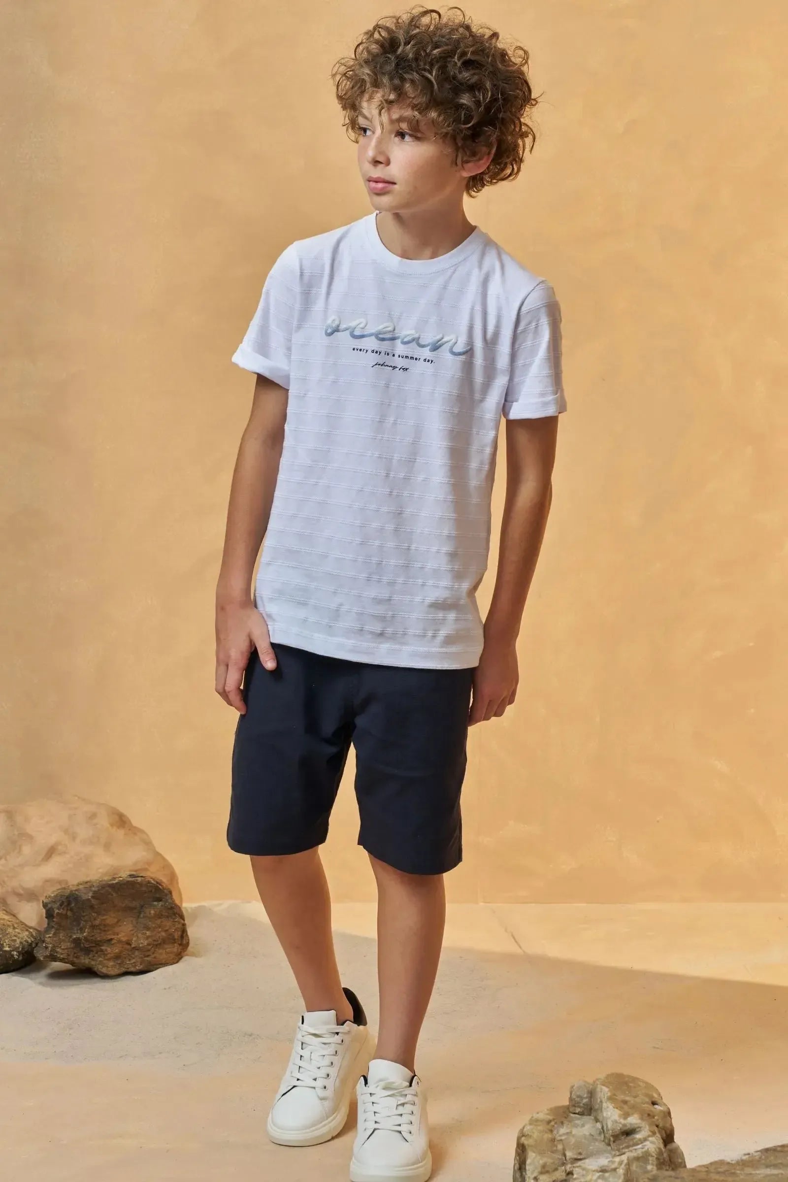Bermuda em Sarja Stretch 96064 Johnny Fox Teen Menino