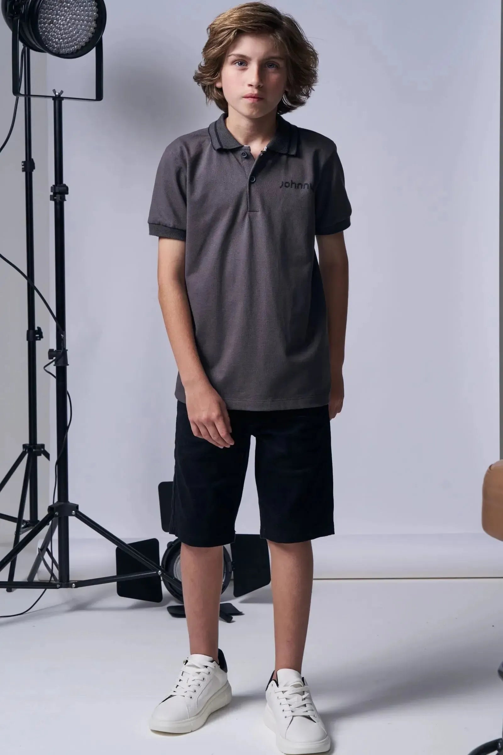 Bermuda em Sarja Stretch 96064 Johnny Fox Teen Menino