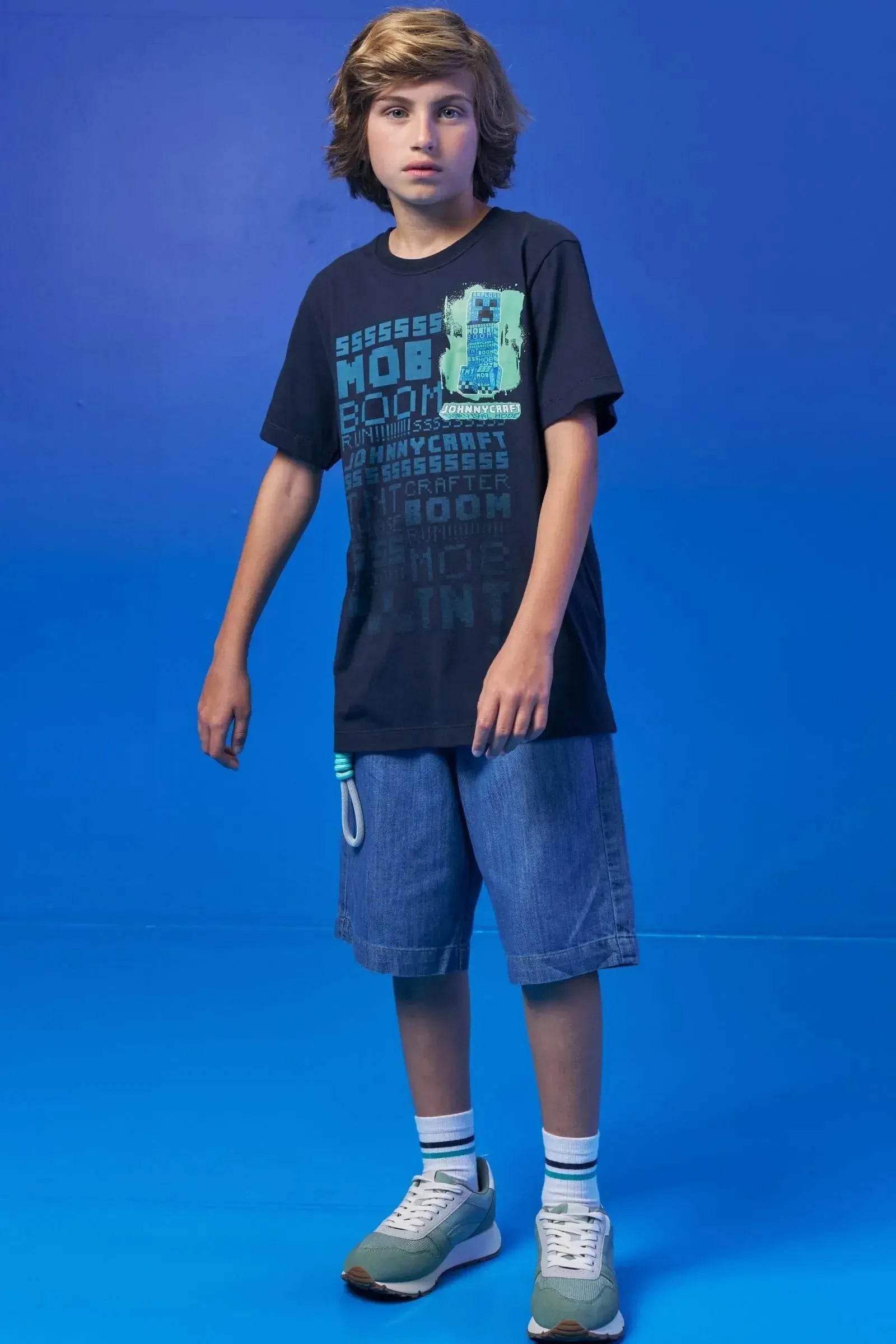 Bermuda Over em Jeans Benicio 97157 Johnny Fox Teen Menino