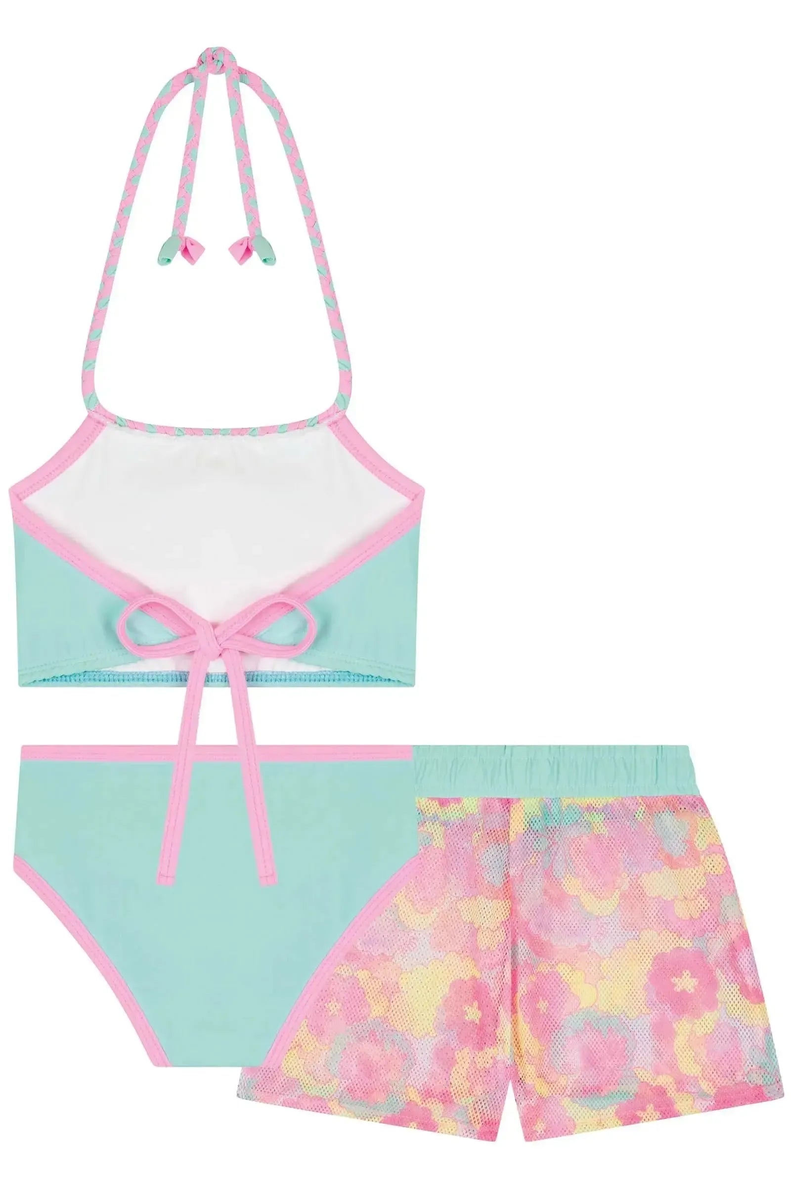Biquíni com Proteção UV 50+ e Saída de Praia em Tule 83703 Kukiê Infantil Menina
