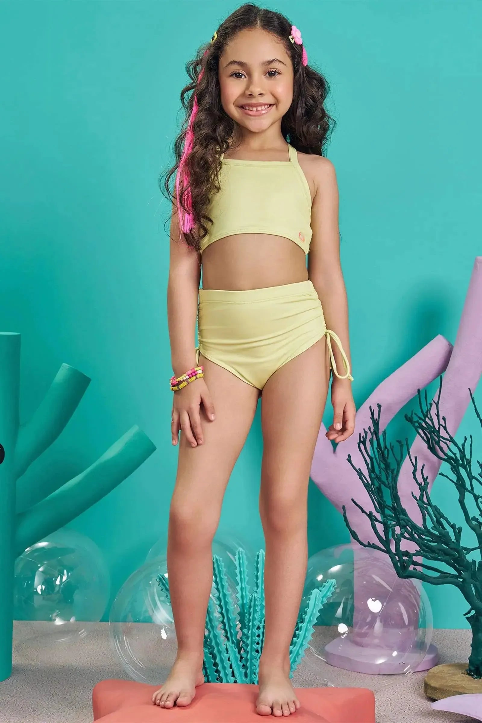 Biquíni em Malha com Proteção UV 50+ 83301 Kukiê Infantil Menina