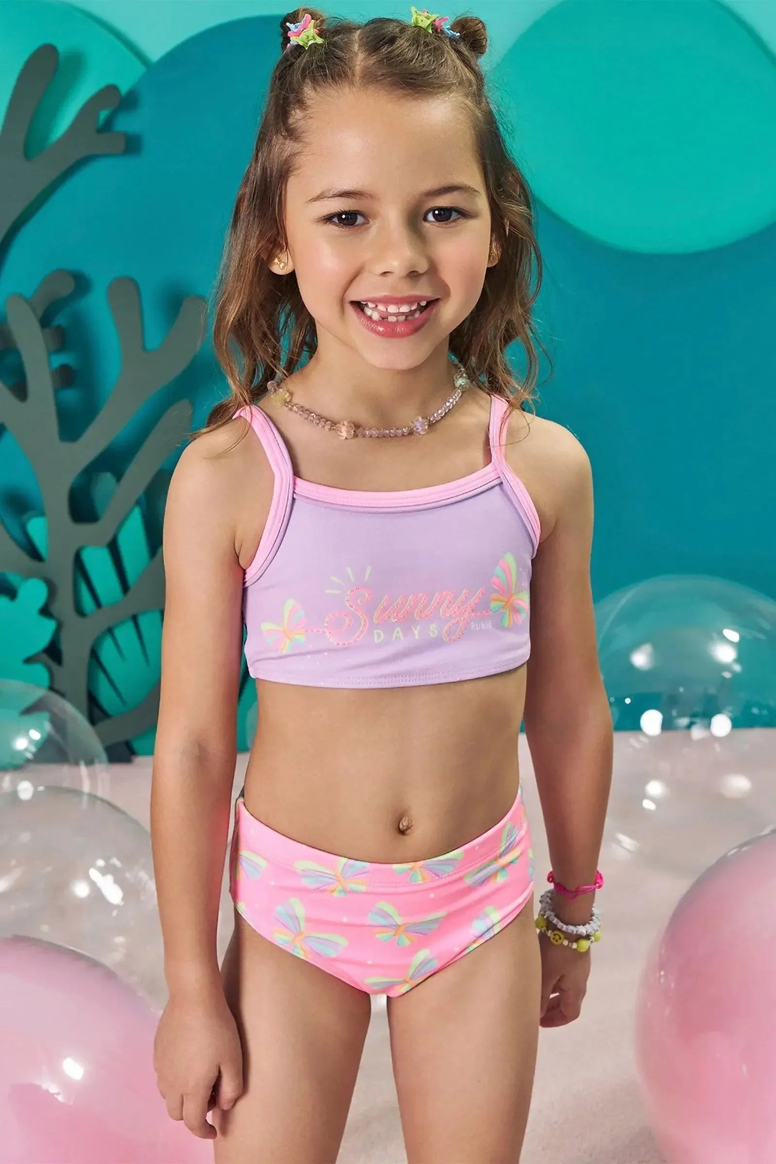 Biquíni em Malha com Proteção UV50+ 83686 Kukiê Infantil Menina