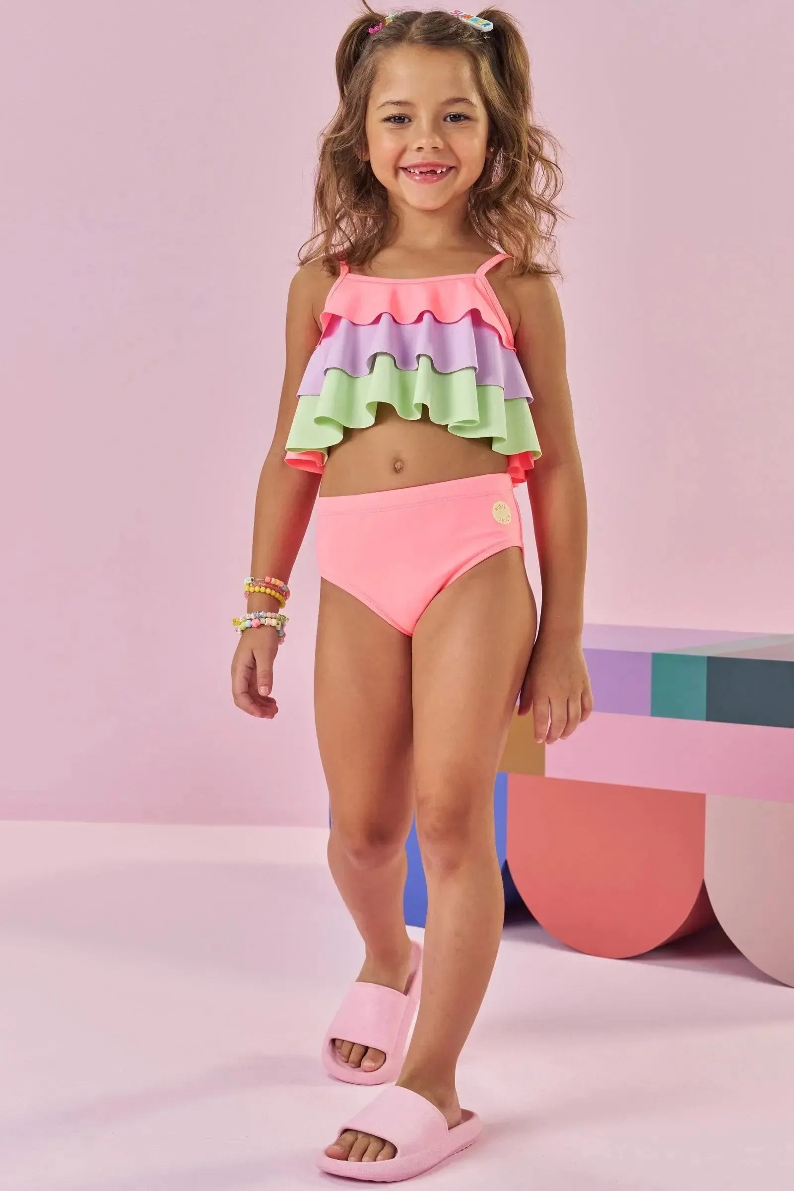 Biquíni em Malha com Proteção UV50+ 87457 Kukiê Infantil Menina